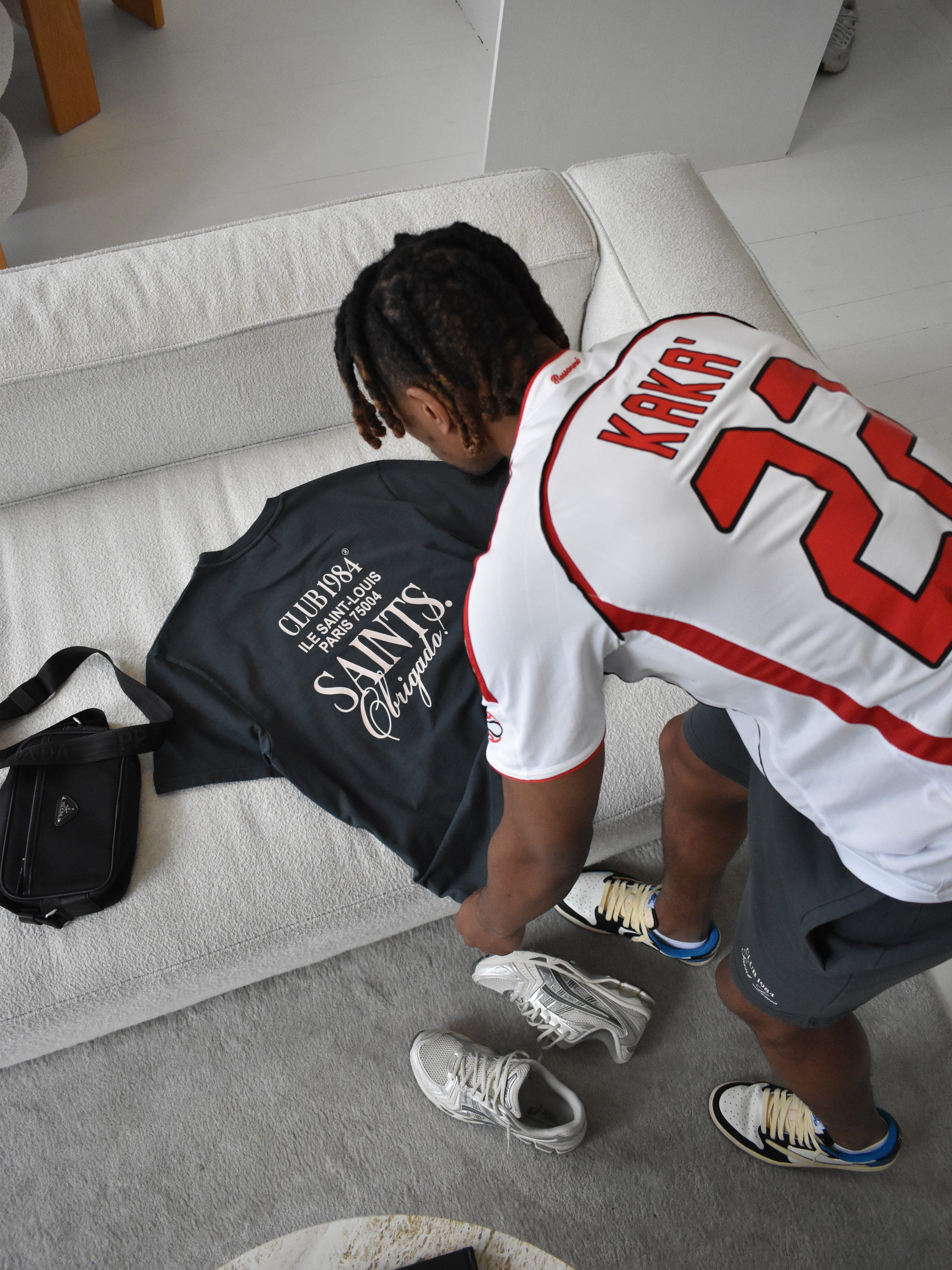 CLUB 1984. Obrigado T-shirt - Washed Grey T-Shirt