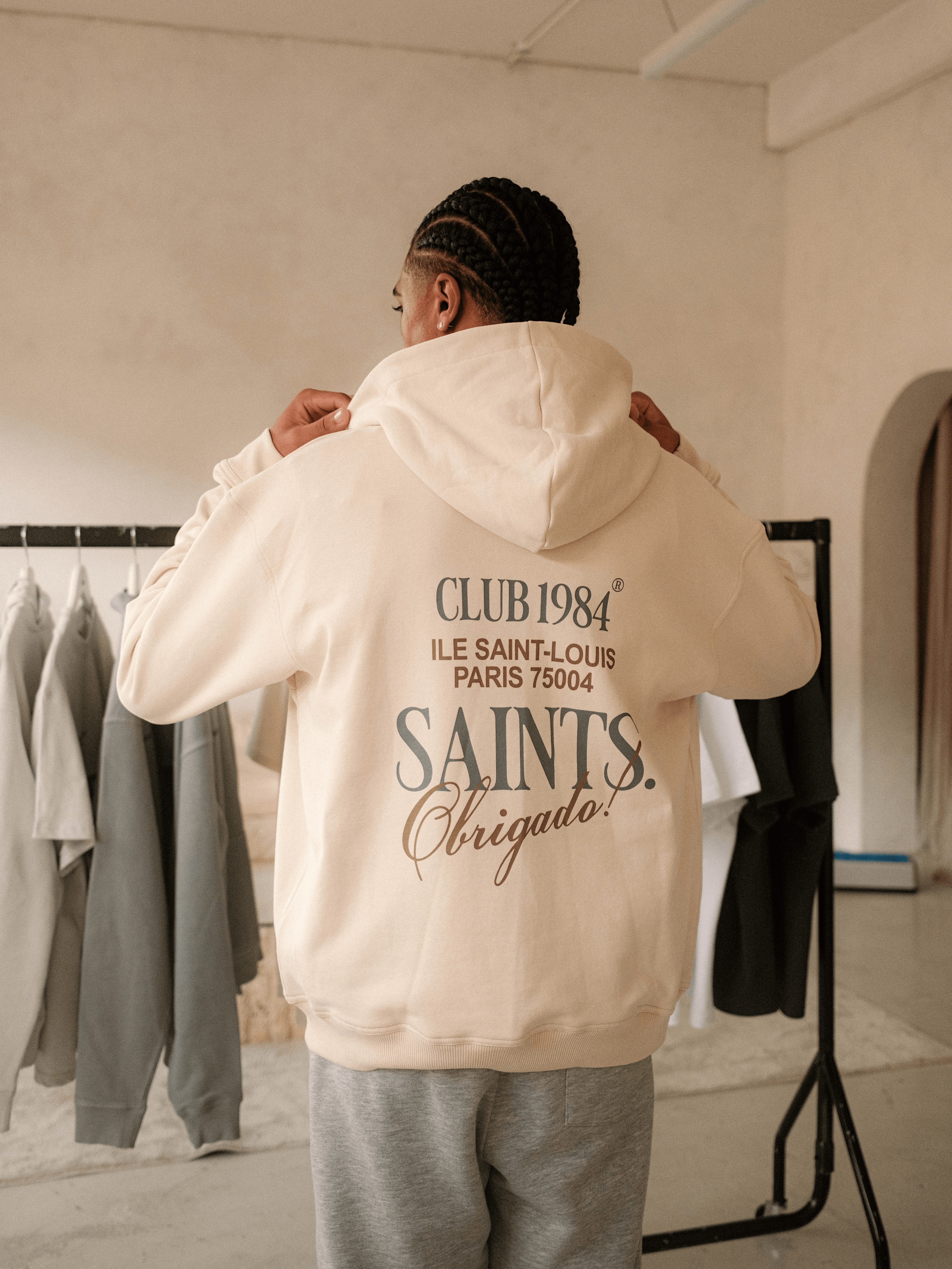CLUB 1984. Obrigado Zip Hoodie - Mocha Hoodie
