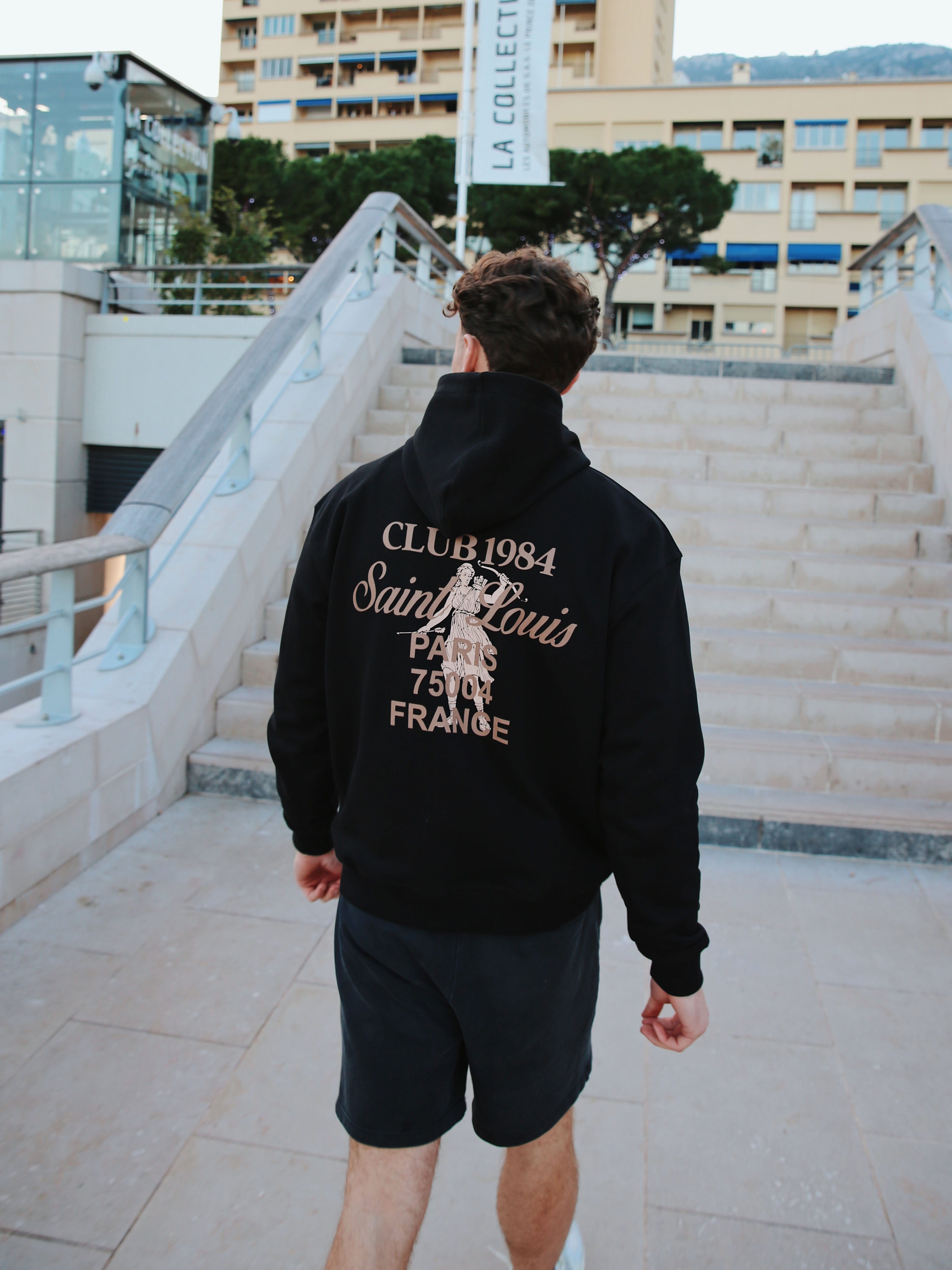 CLUB 1984. Patron 84 Hoodie - Black/Beige Hoodie