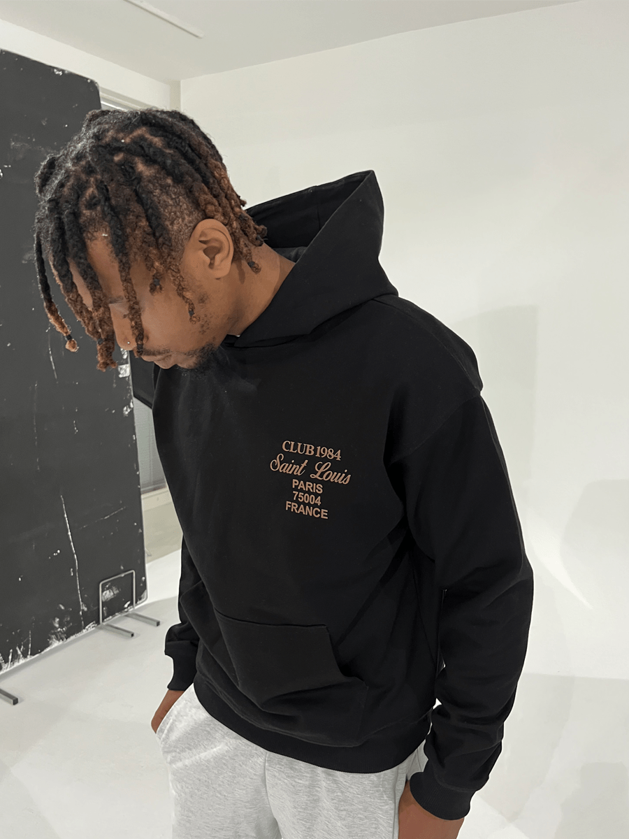 CLUB 1984. Patron 84 Hoodie - Black/Beige Hoodie