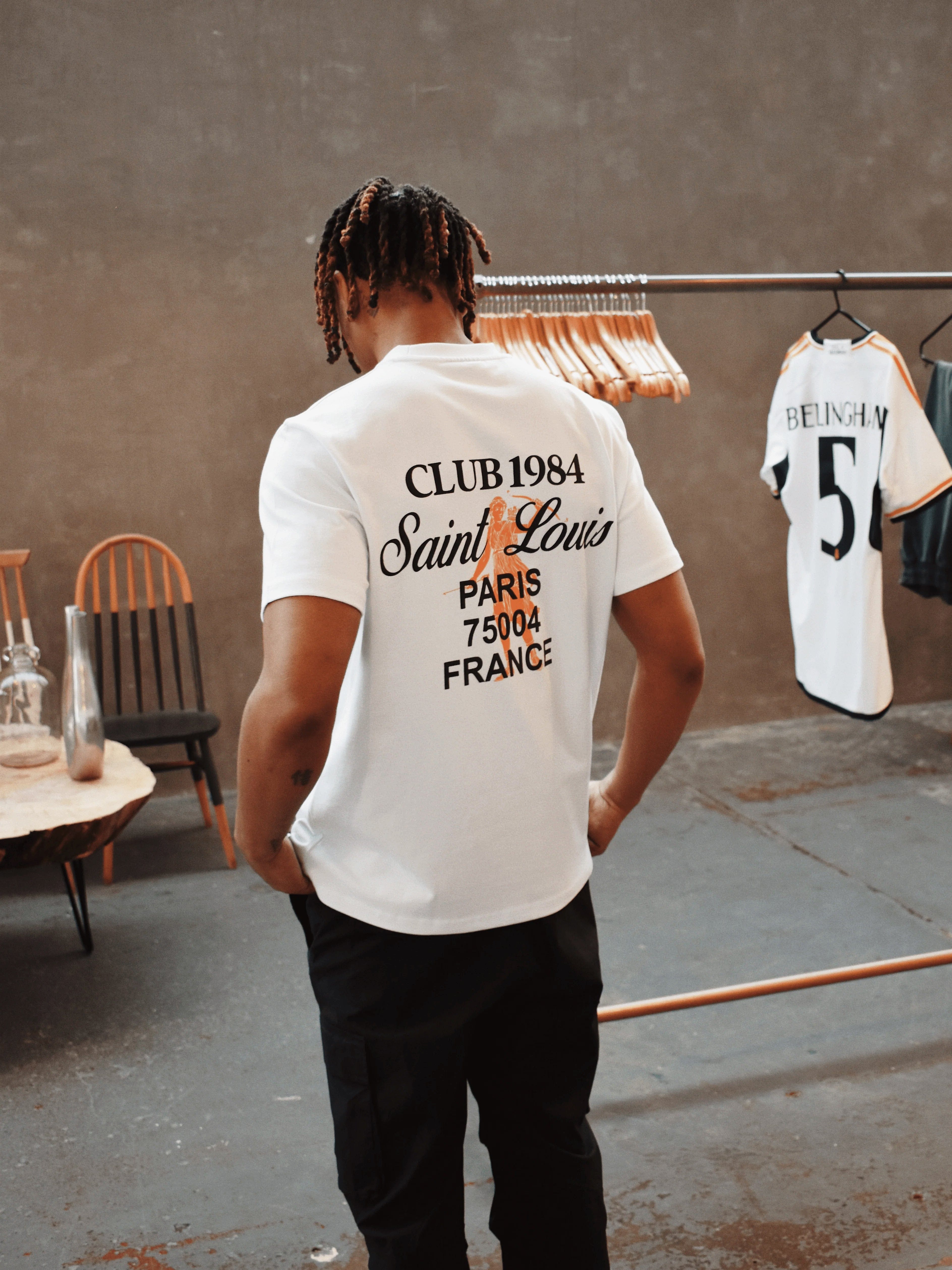 CLUB 1984. Patron 84 T-shirt - White/Orange T-Shirt