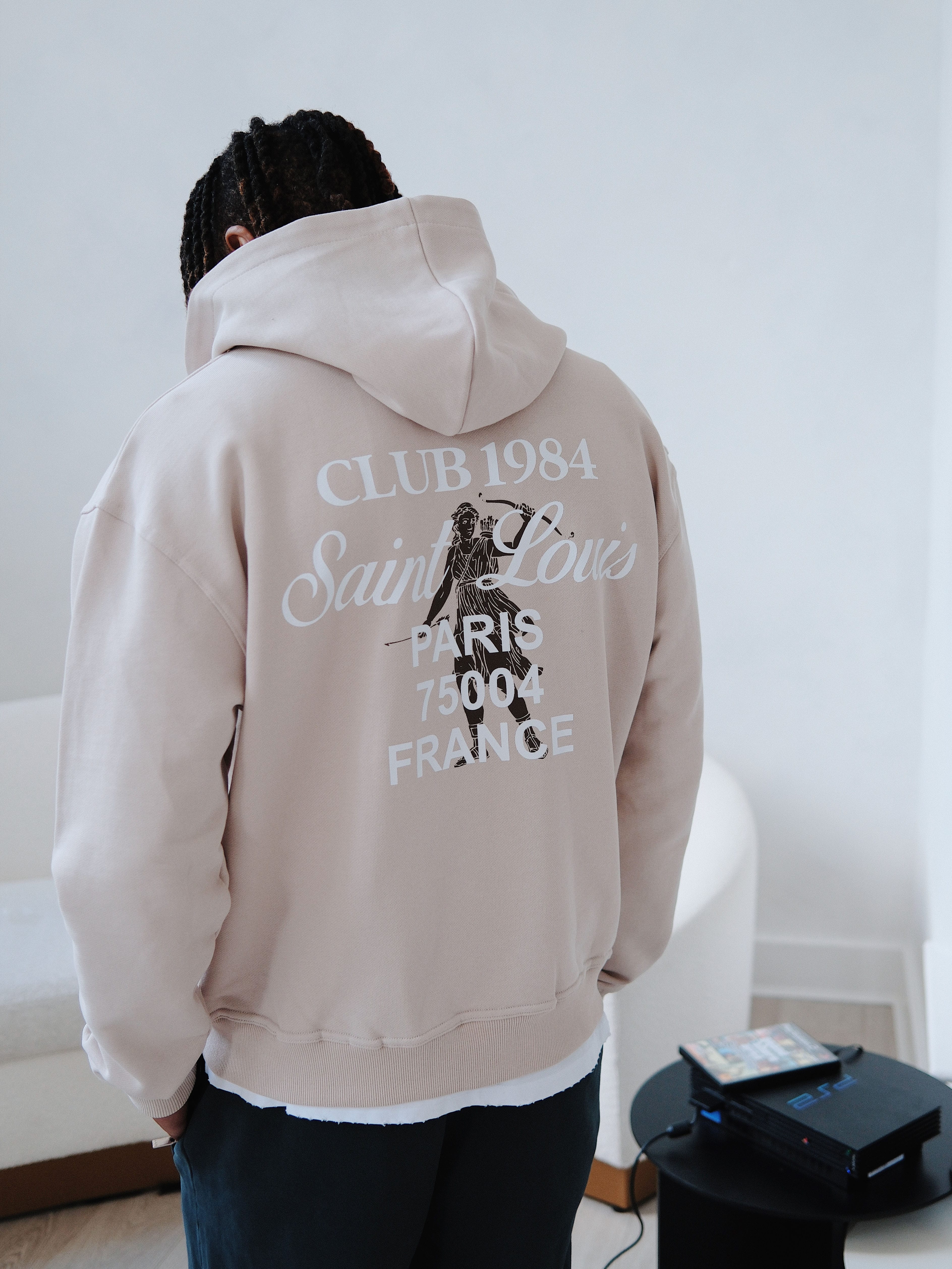 CLUB 1984. Patron 84 Zipped Hoodie - Sand Hoodie