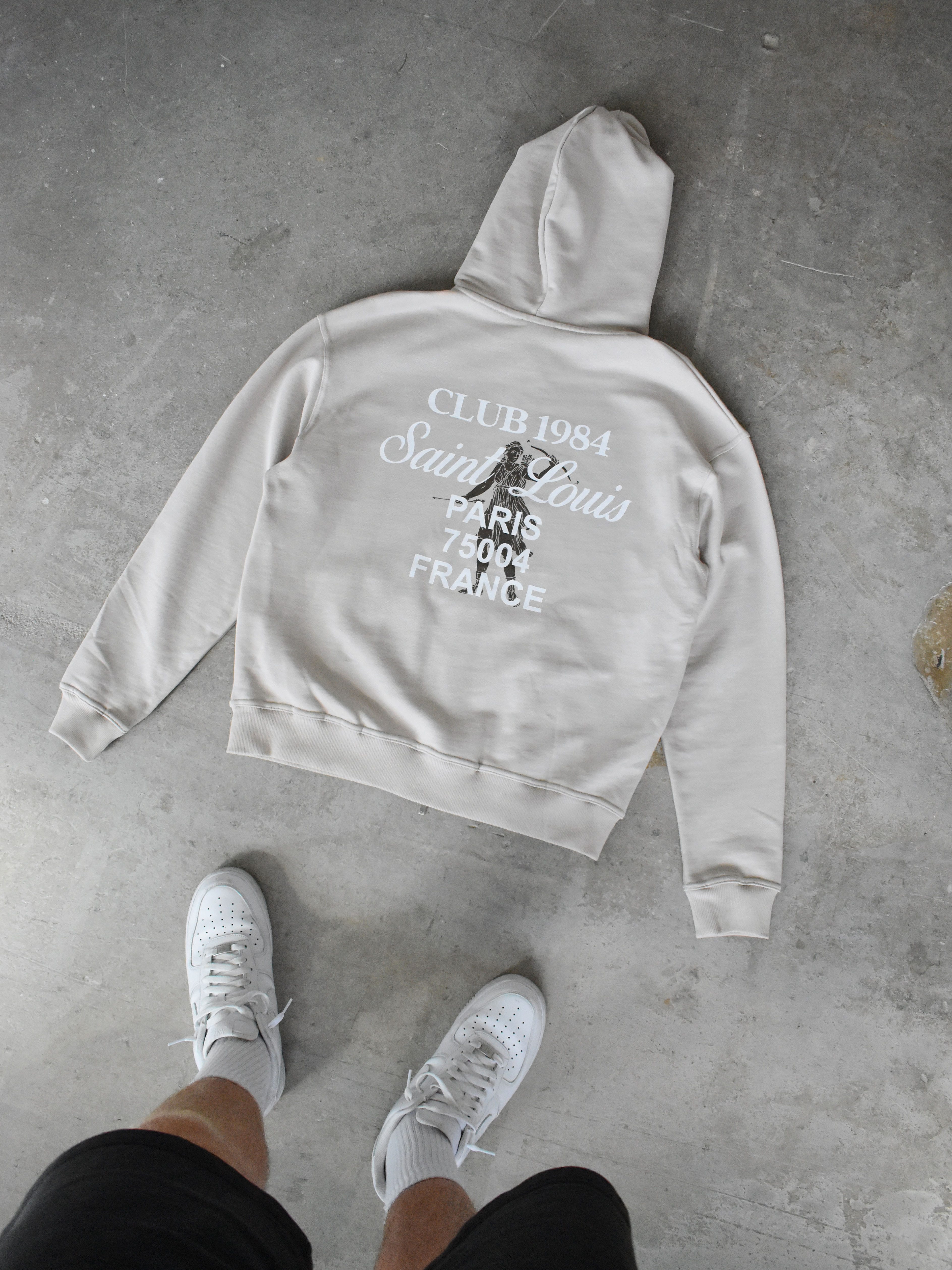 CLUB 1984. Patron 84 Zipped Hoodie - Sand Hoodie
