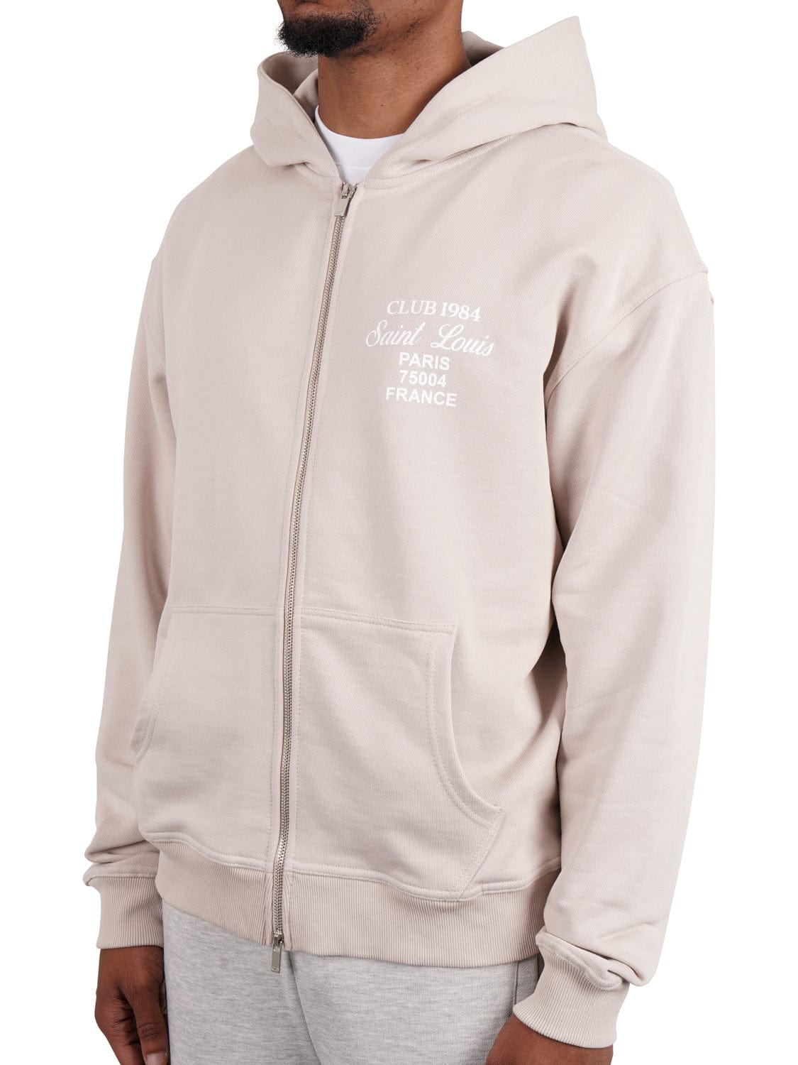 CLUB 1984. Patron 84 Zipped Hoodie - Sand Hoodie