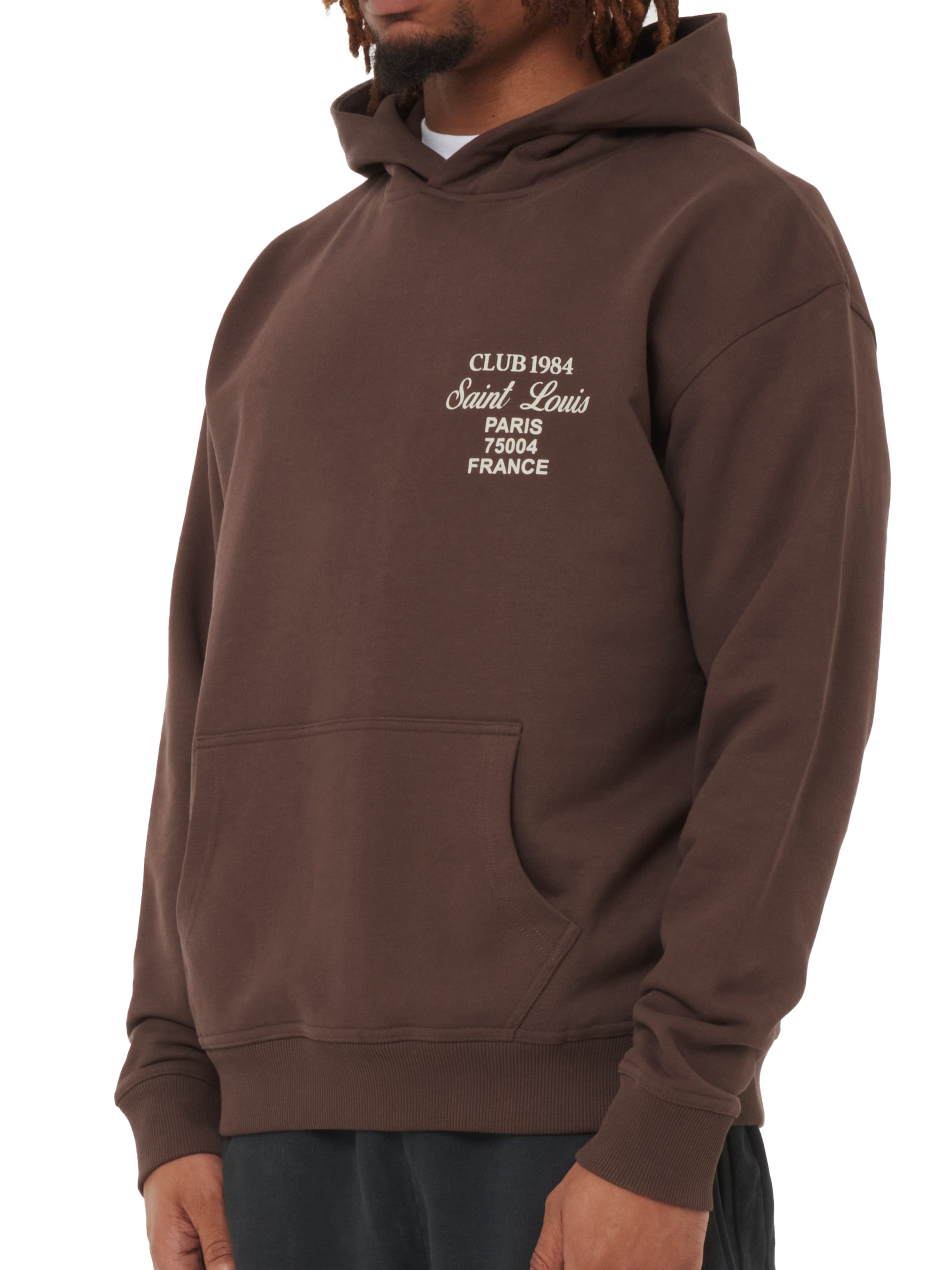 CLUB 1984. Patron Script Hoodie - Brown Hoodie