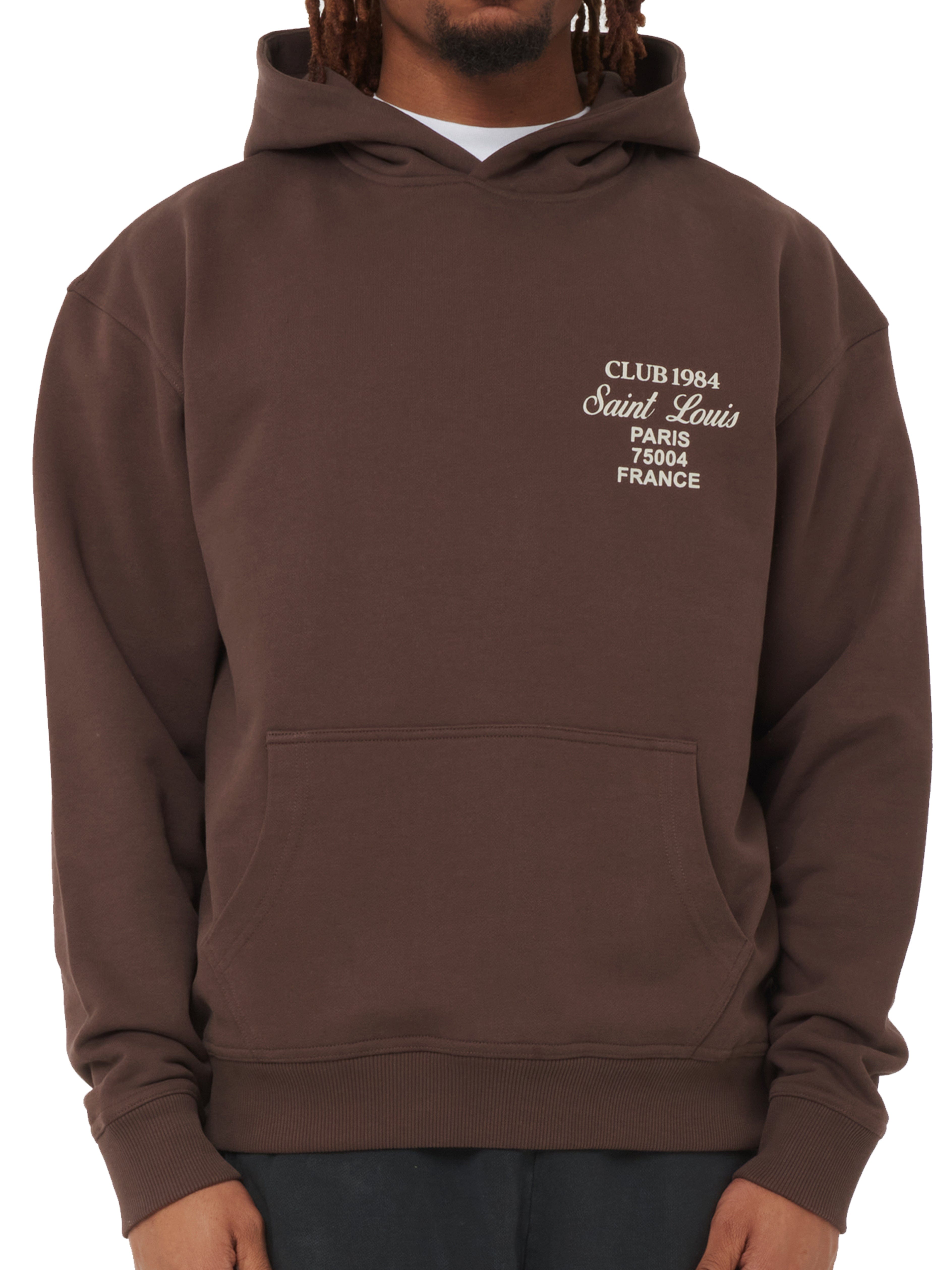 CLUB 1984. Patron Script Hoodie - Brown Hoodie