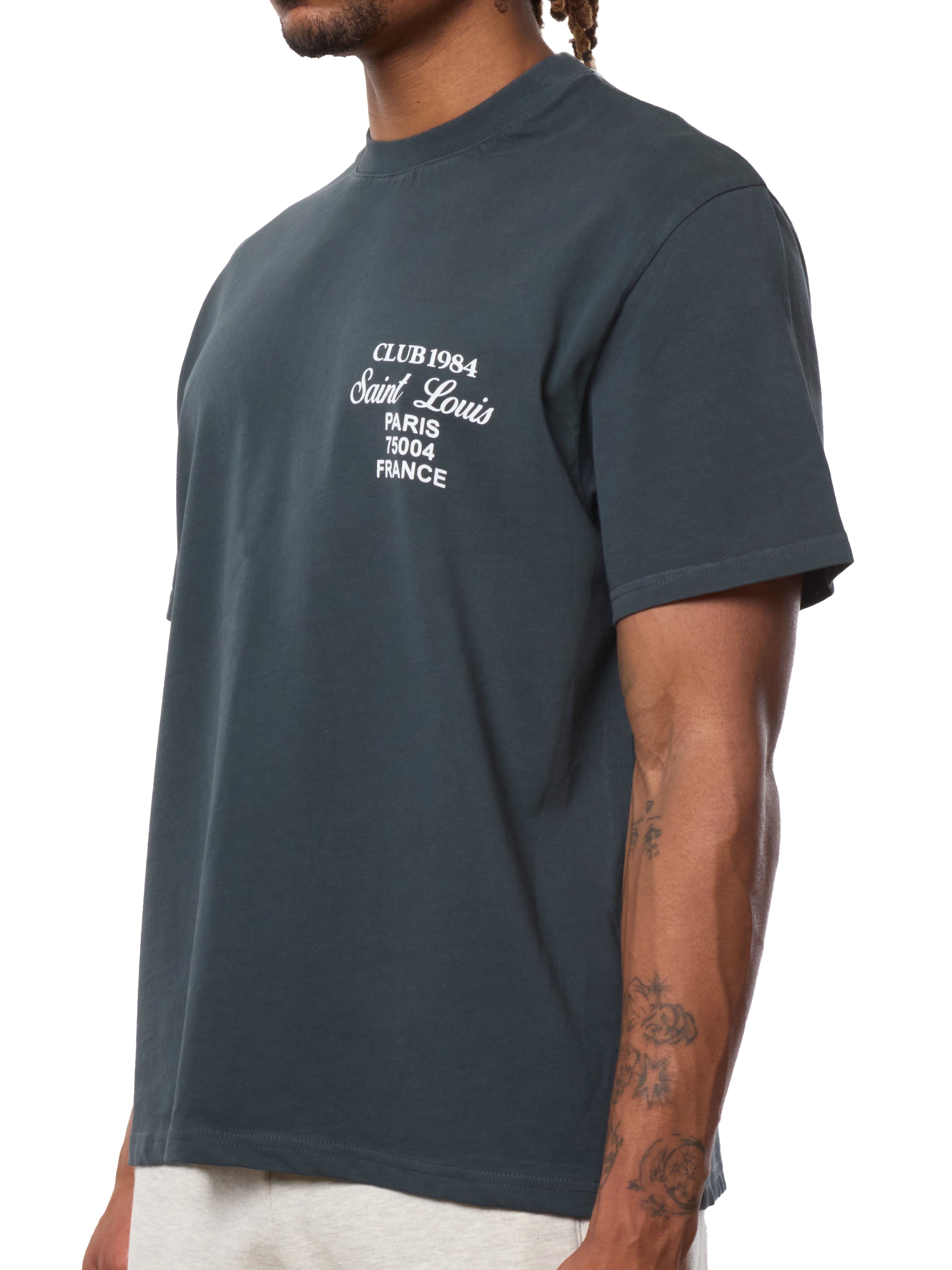 CLUB 1984. Patron Script T-shirt - Washed Grey T-Shirt