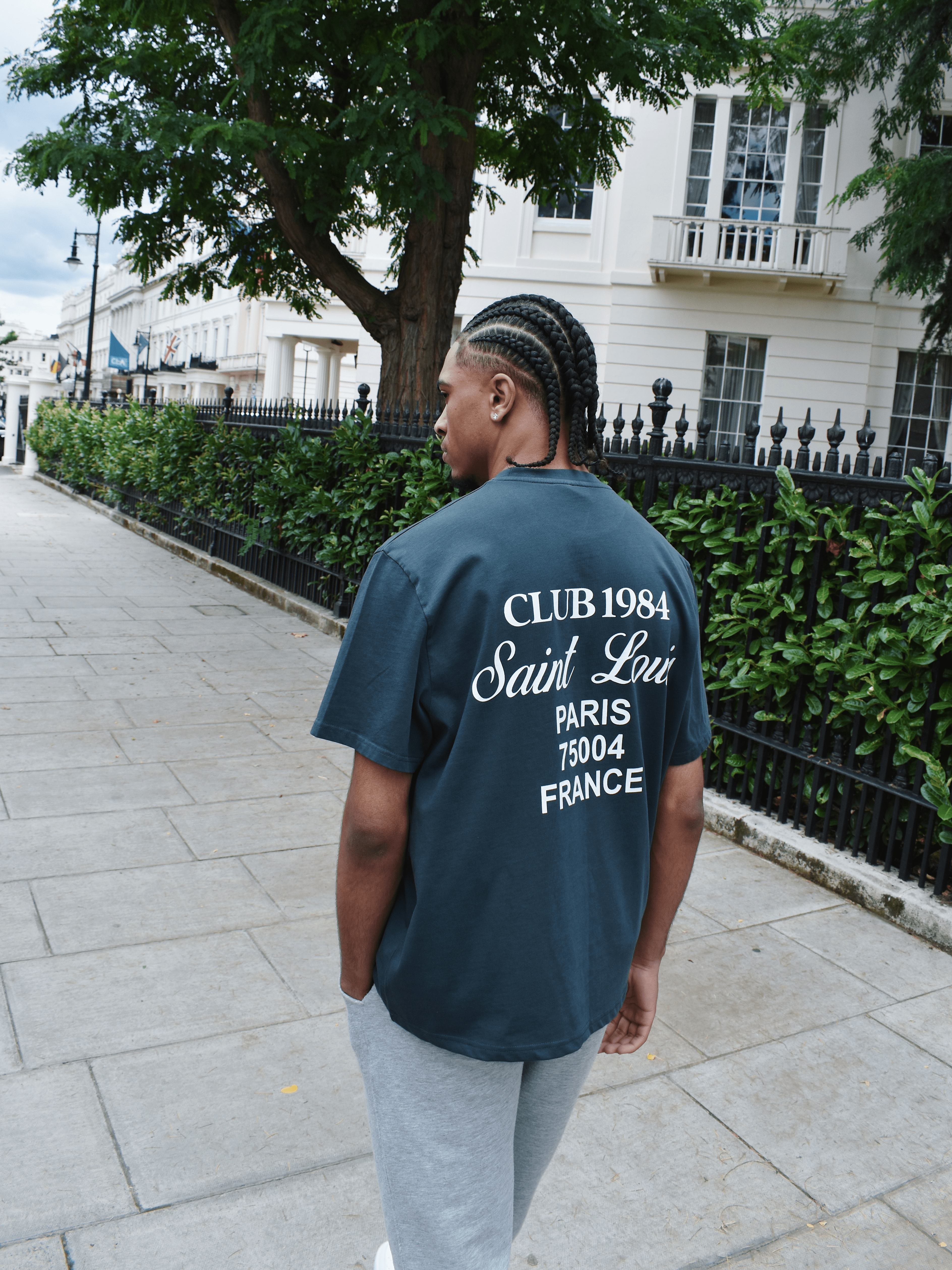 CLUB 1984. Patron Script T-shirt - Washed Grey T-Shirt