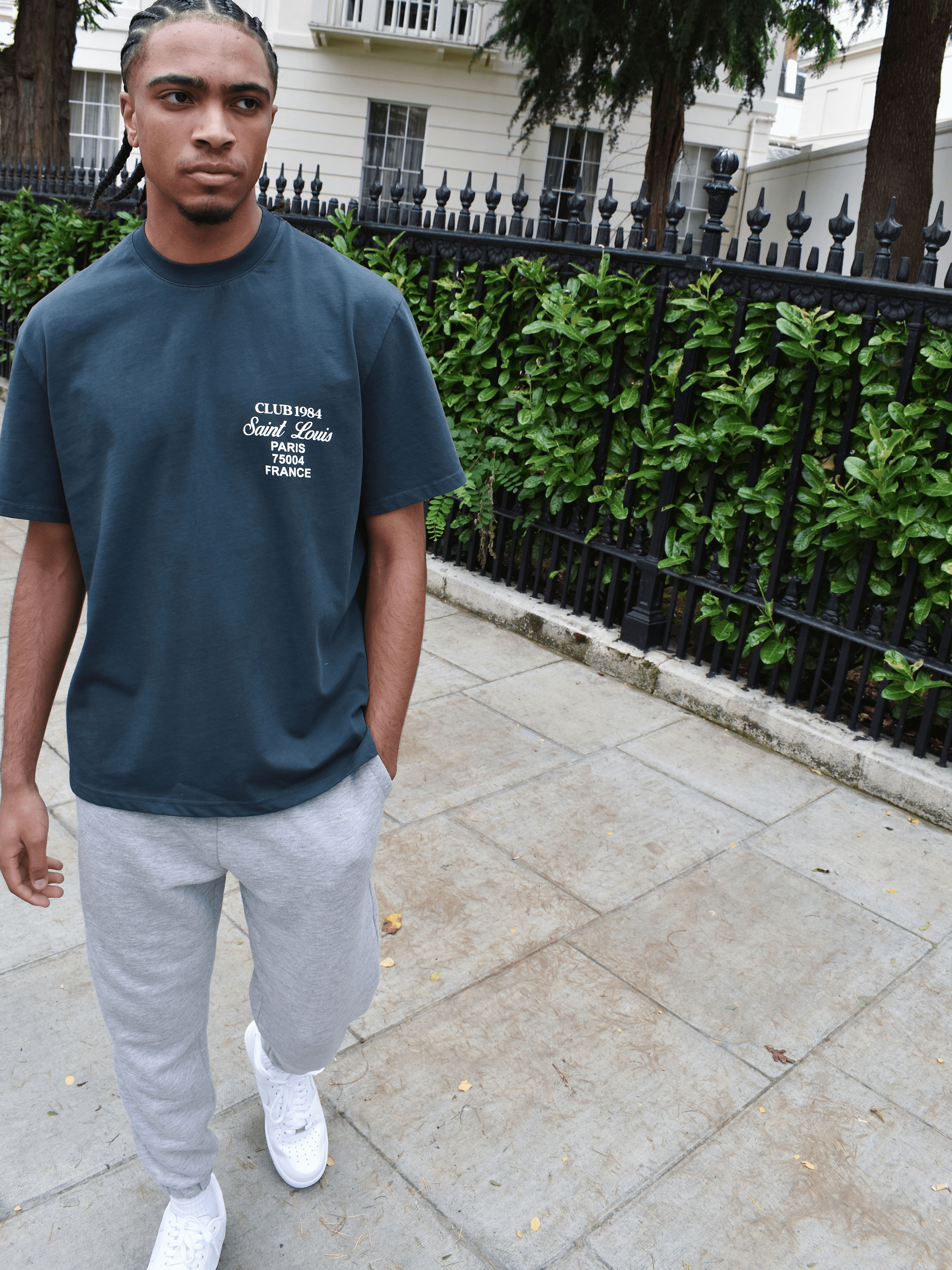 CLUB 1984. Patron Script T-shirt - Washed Grey T-Shirt