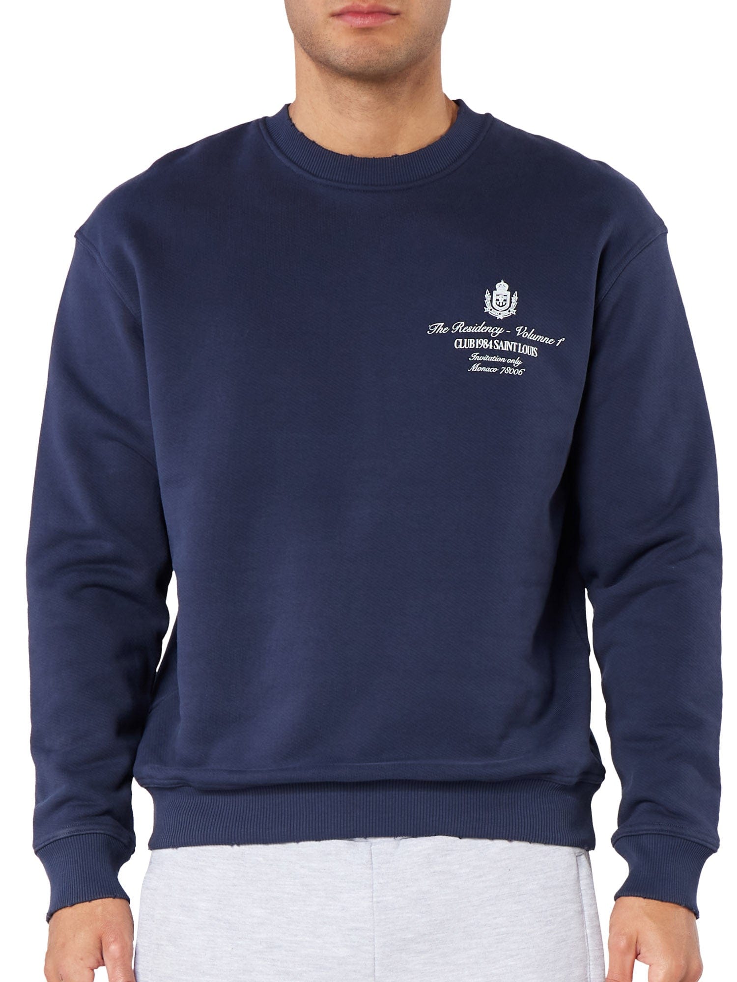 CLUB 1984. Residency Distressed Sweatshirt - Navy Sweatshirt