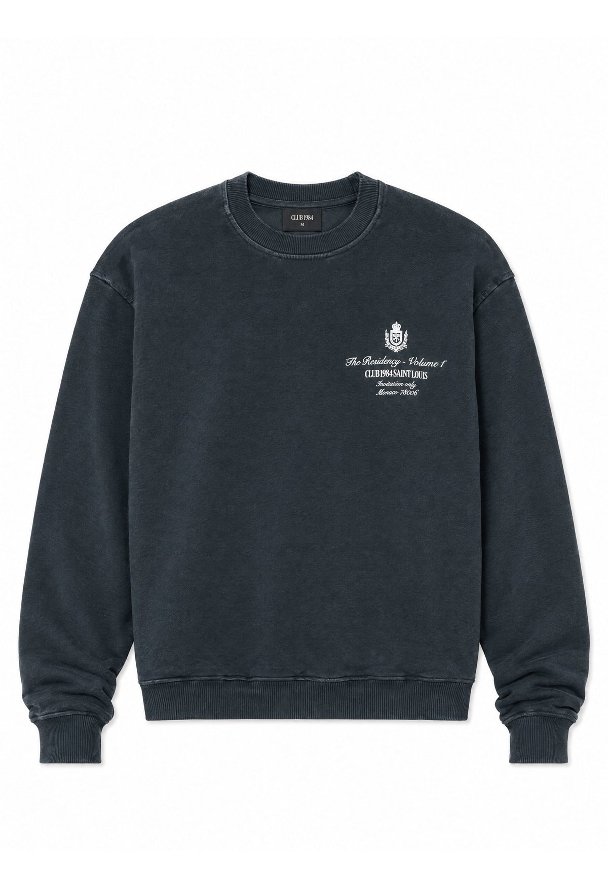 CLUB 1984. Residency Distressed Sweatshirt - Washed Grey Sweatshirt