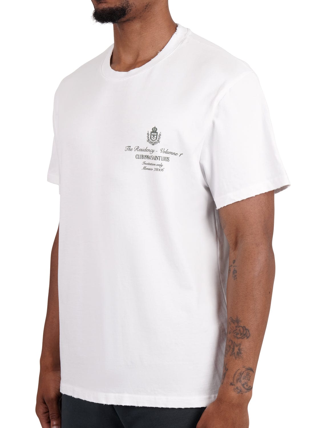 CLUB 1984. Residency Distressed T-Shirt - Vintage White T-Shirt