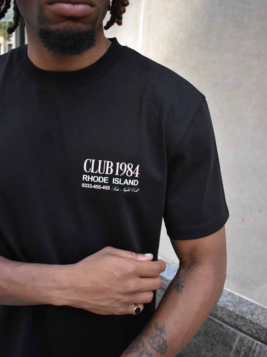 CLUB 1984. Rhode Island T-shirt - Black T-Shirt