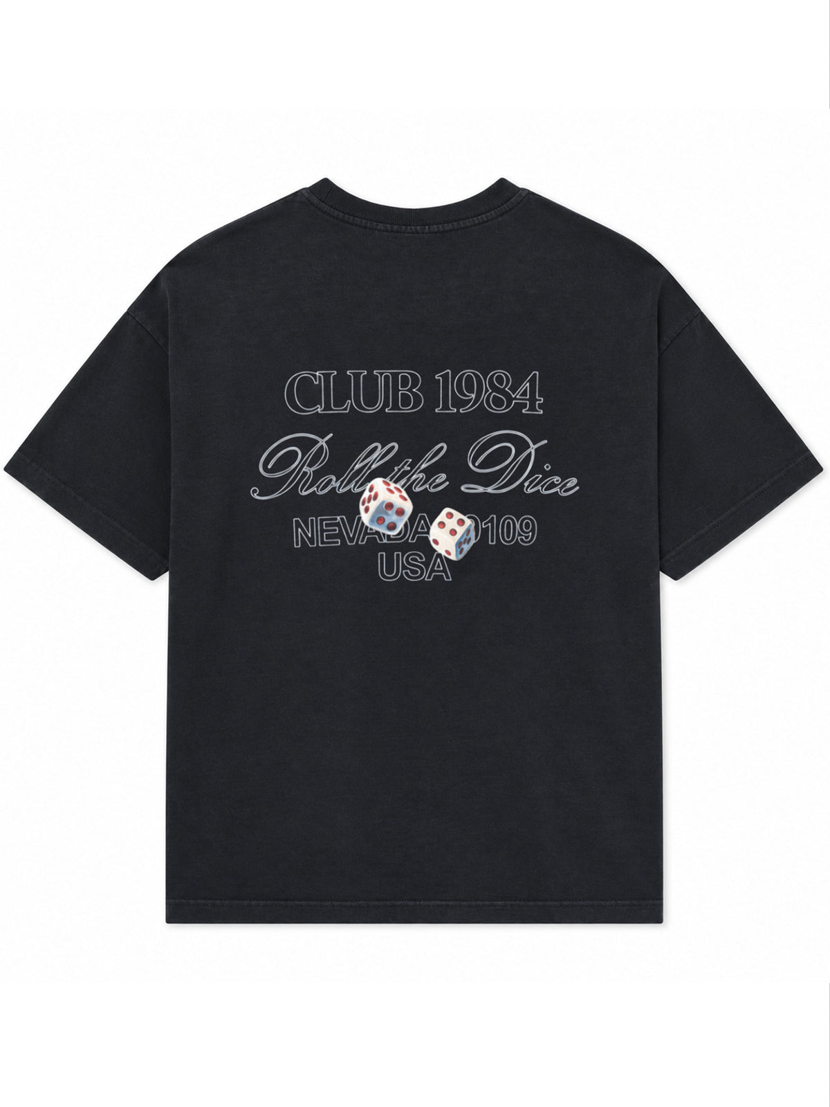 CLUB 1984. Roll The Dice T-shirt - Washed Black (PRE ORDER) T-Shirt