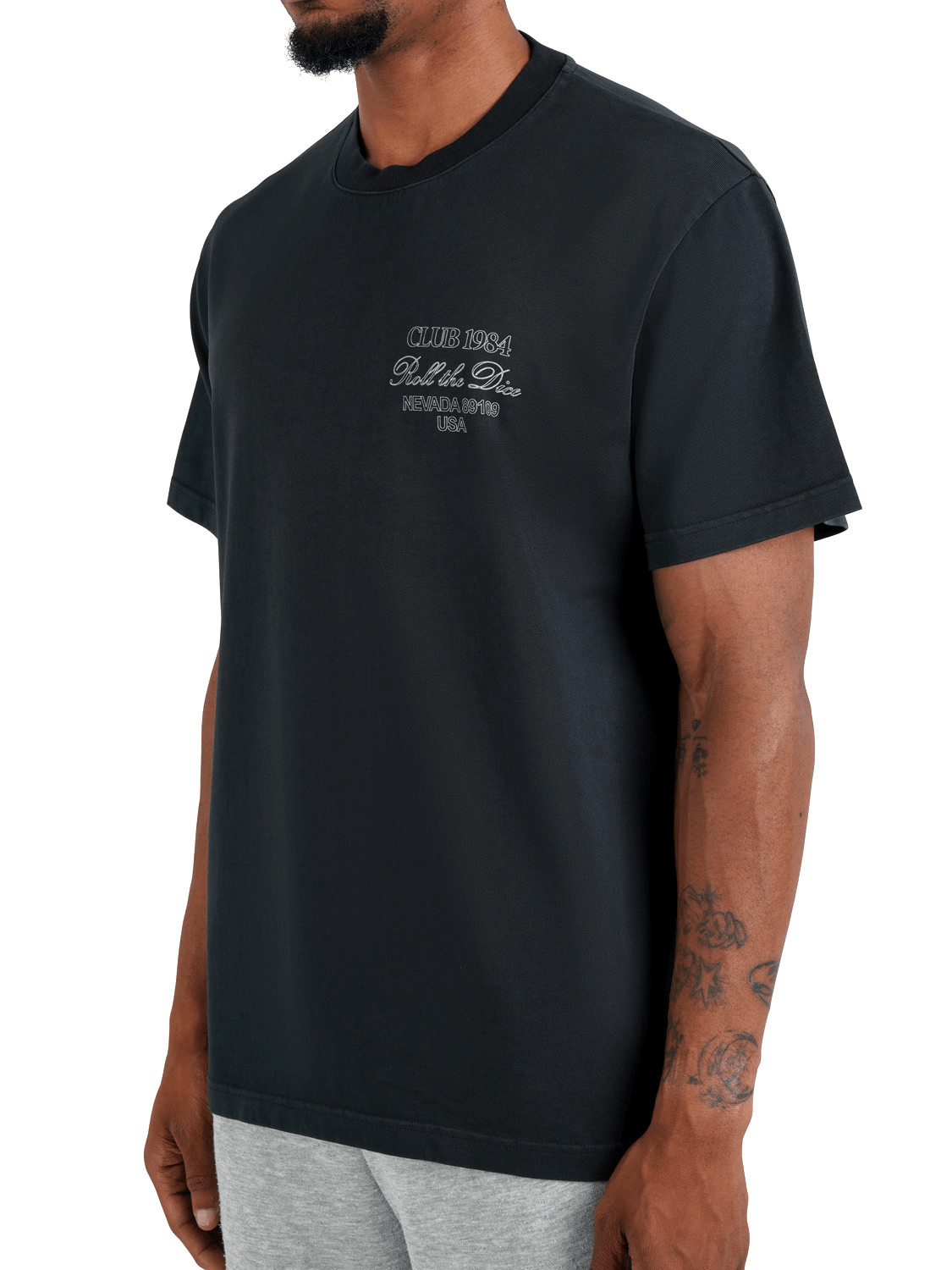 CLUB 1984. Roll The Dice T-shirt - Washed Black T-Shirt
