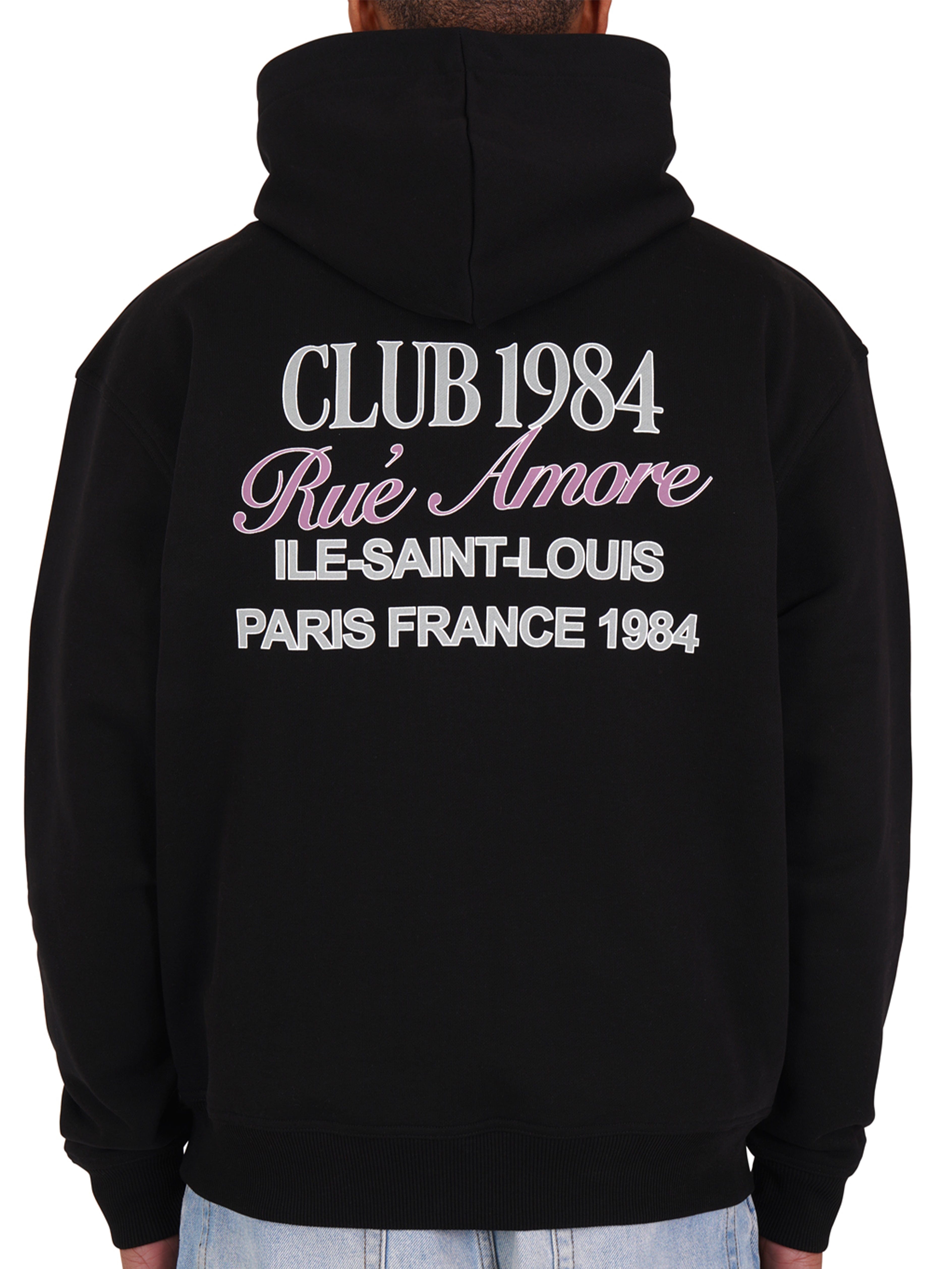 CLUB 1984. Rue Amore Script Hoodie - Black Hoodie