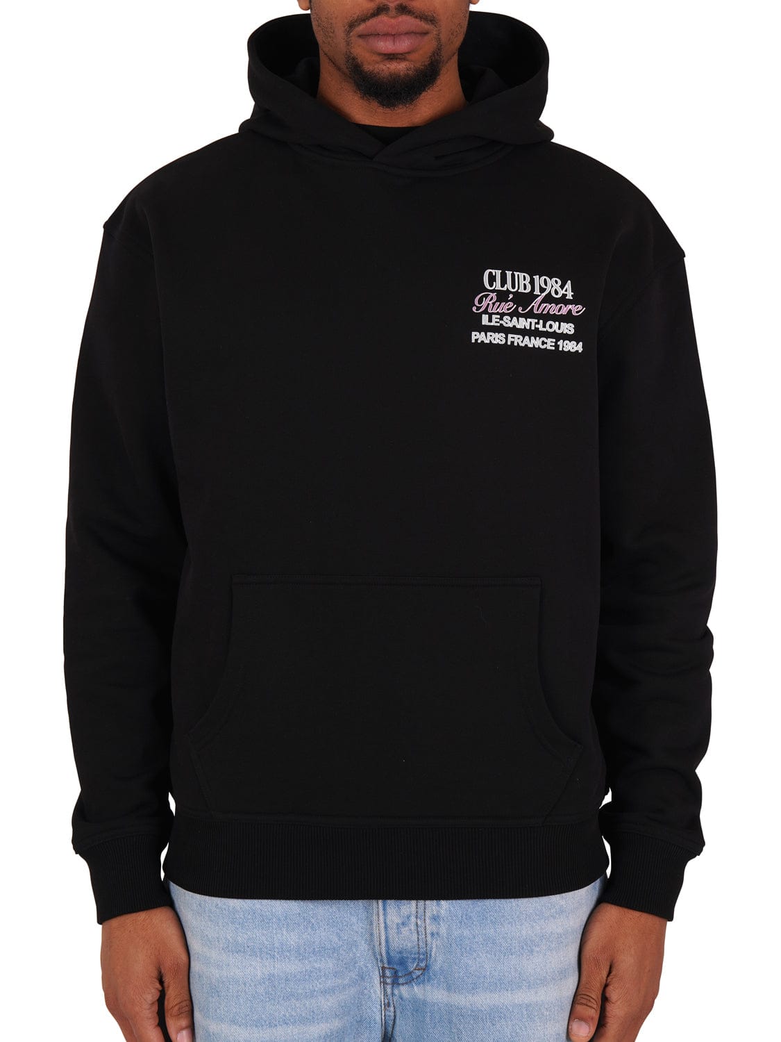 CLUB 1984. Rue Amore Script Hoodie - Black Hoodie