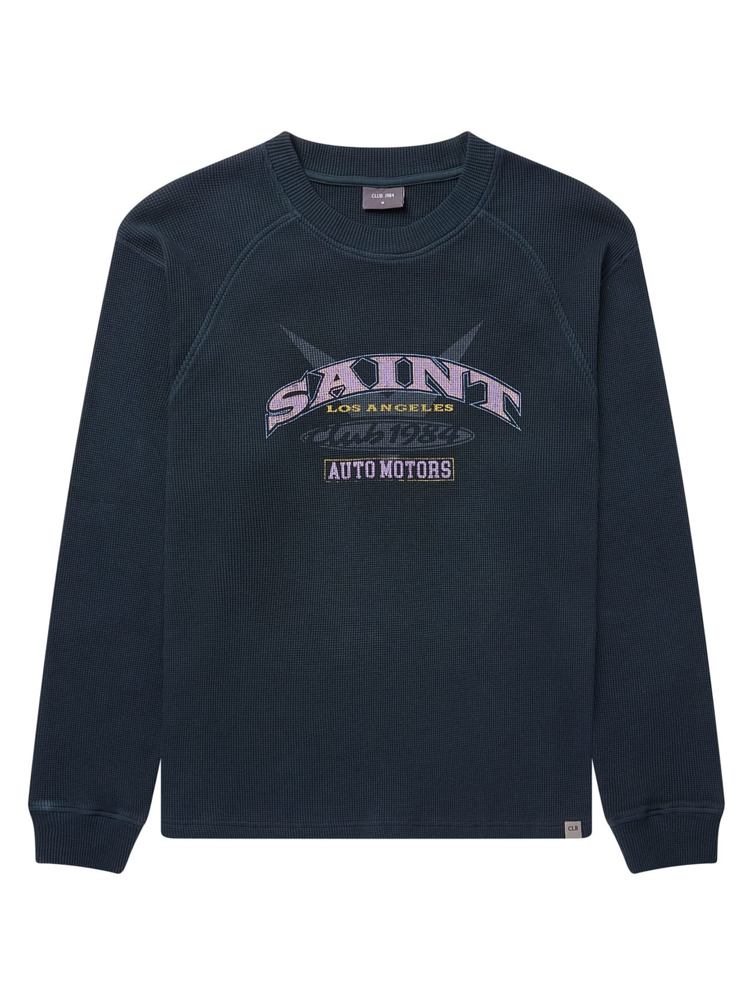 CLUB 1984. Saint Motors Waffle LS T-shirt - Washed Black T-Shirt