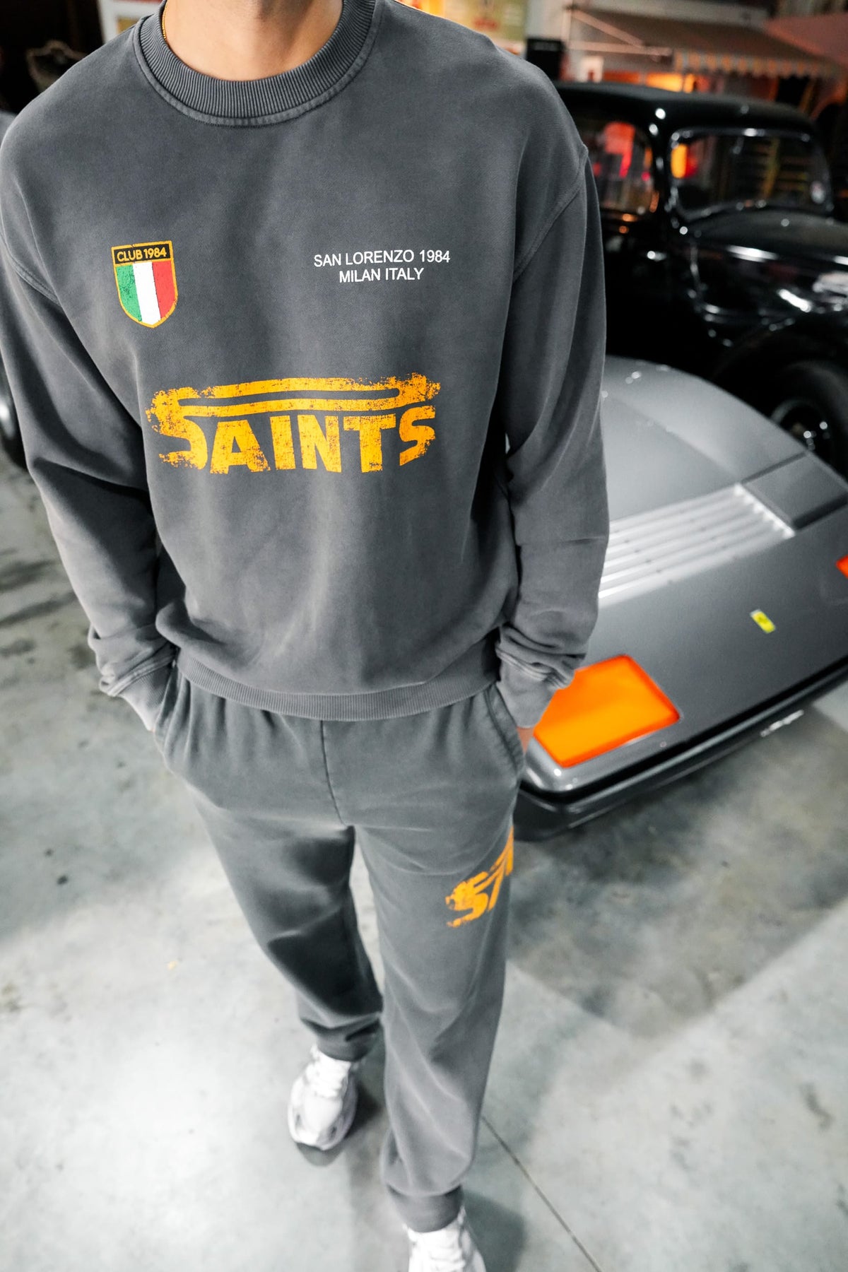 CLUB 1984. San Lorenzo Sweatshirt - Washed Grey Sweatshirt
