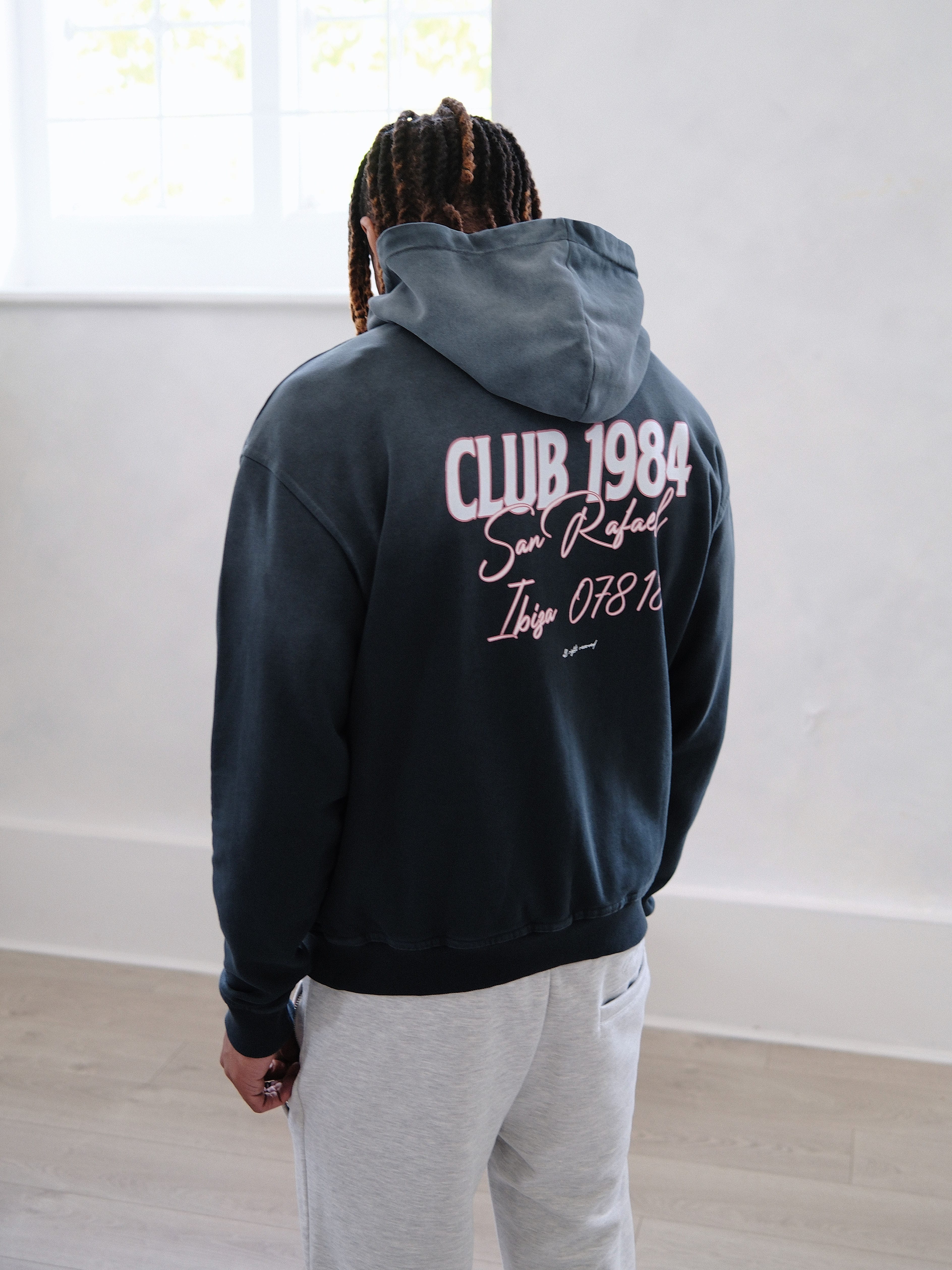 CLUB 1984. San Rafael Hoodie - Washed Black Hoodie