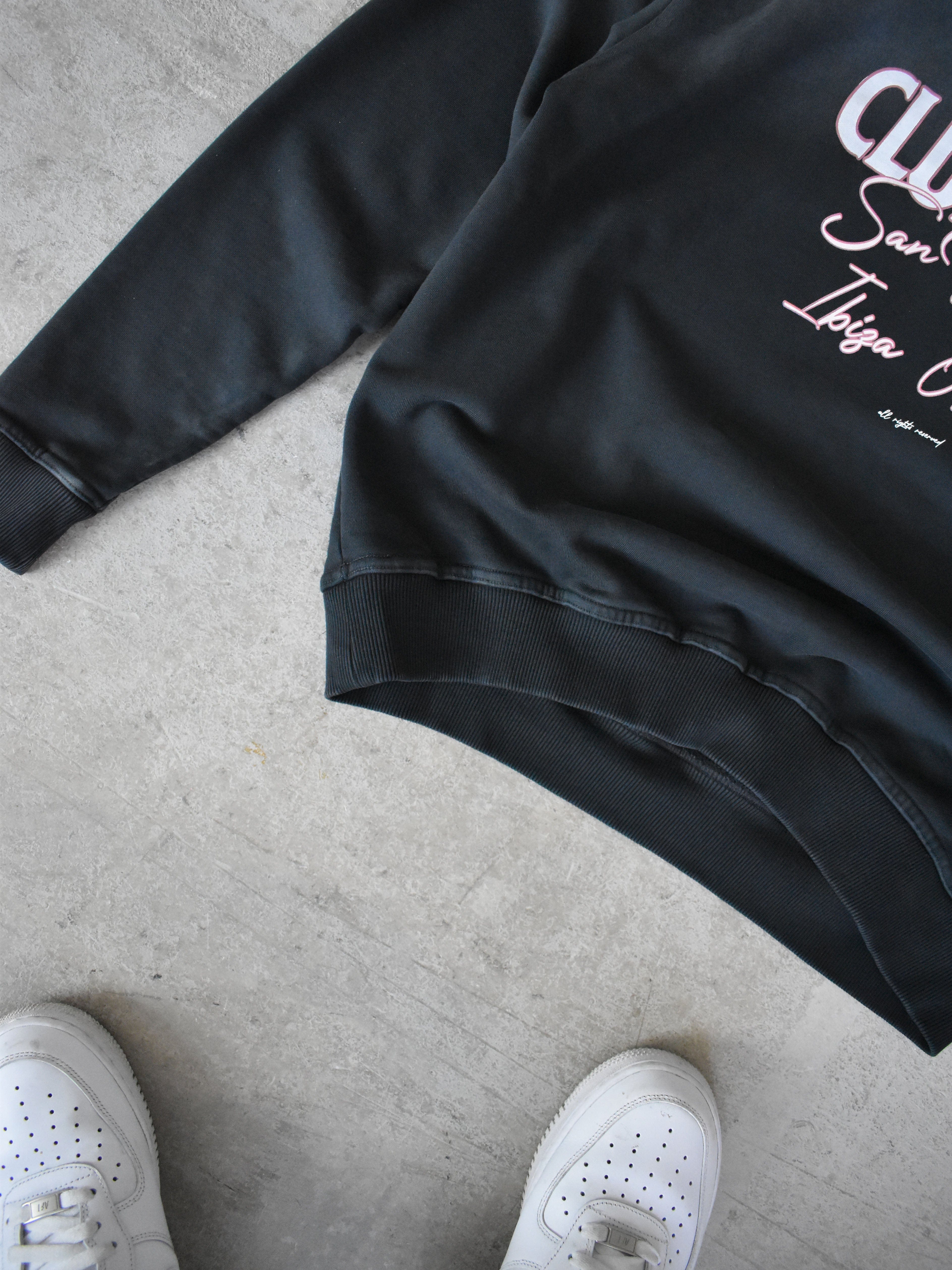 CLUB 1984. San Rafael Hoodie - Washed Black Hoodie