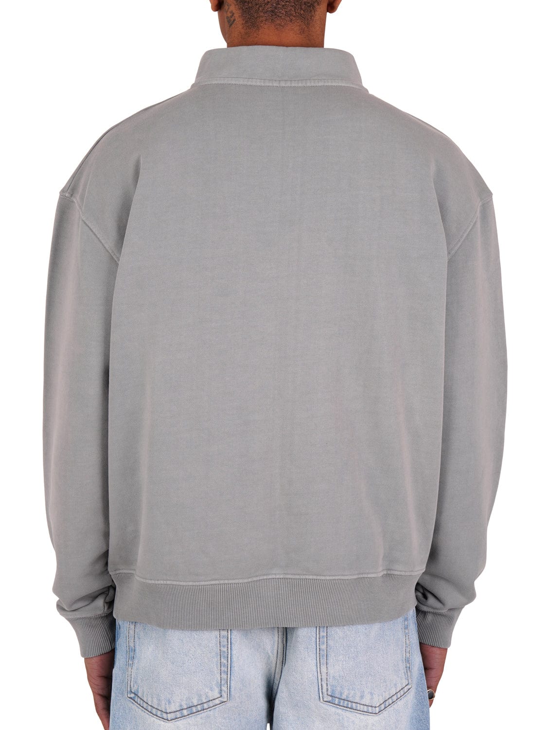 CLUB 1984. Signature 1/4 Zip - Washed Light Grey 1/4 zip