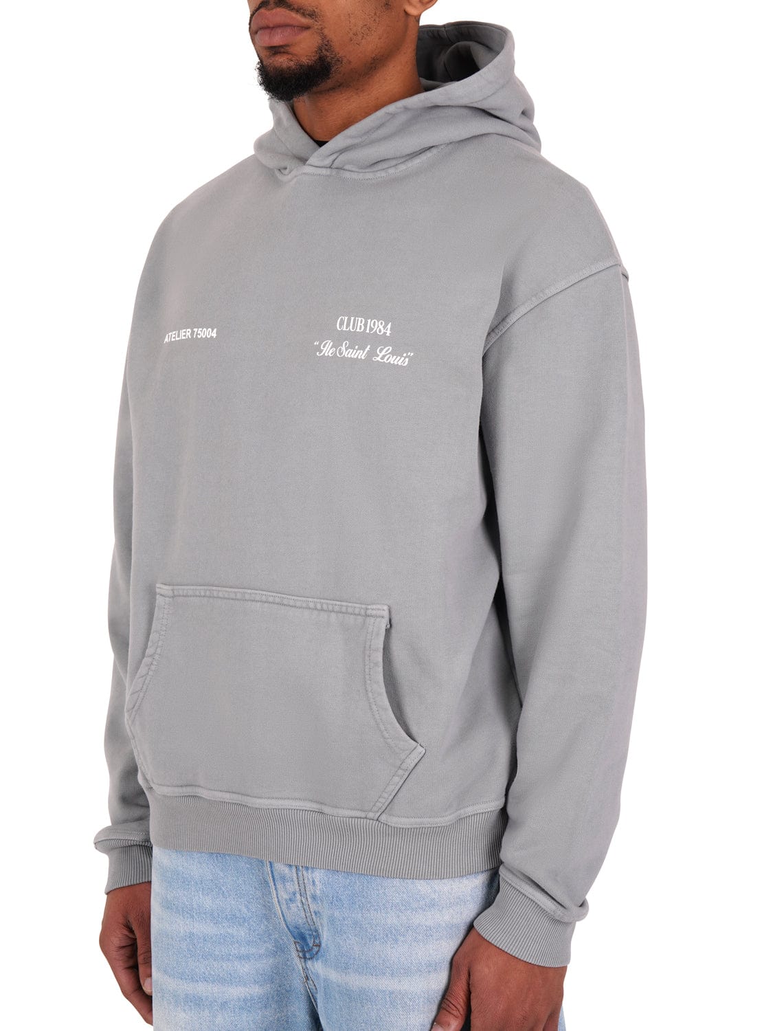 CLUB 1984. Signature Hoodie - Washed Light Grey Hoodie