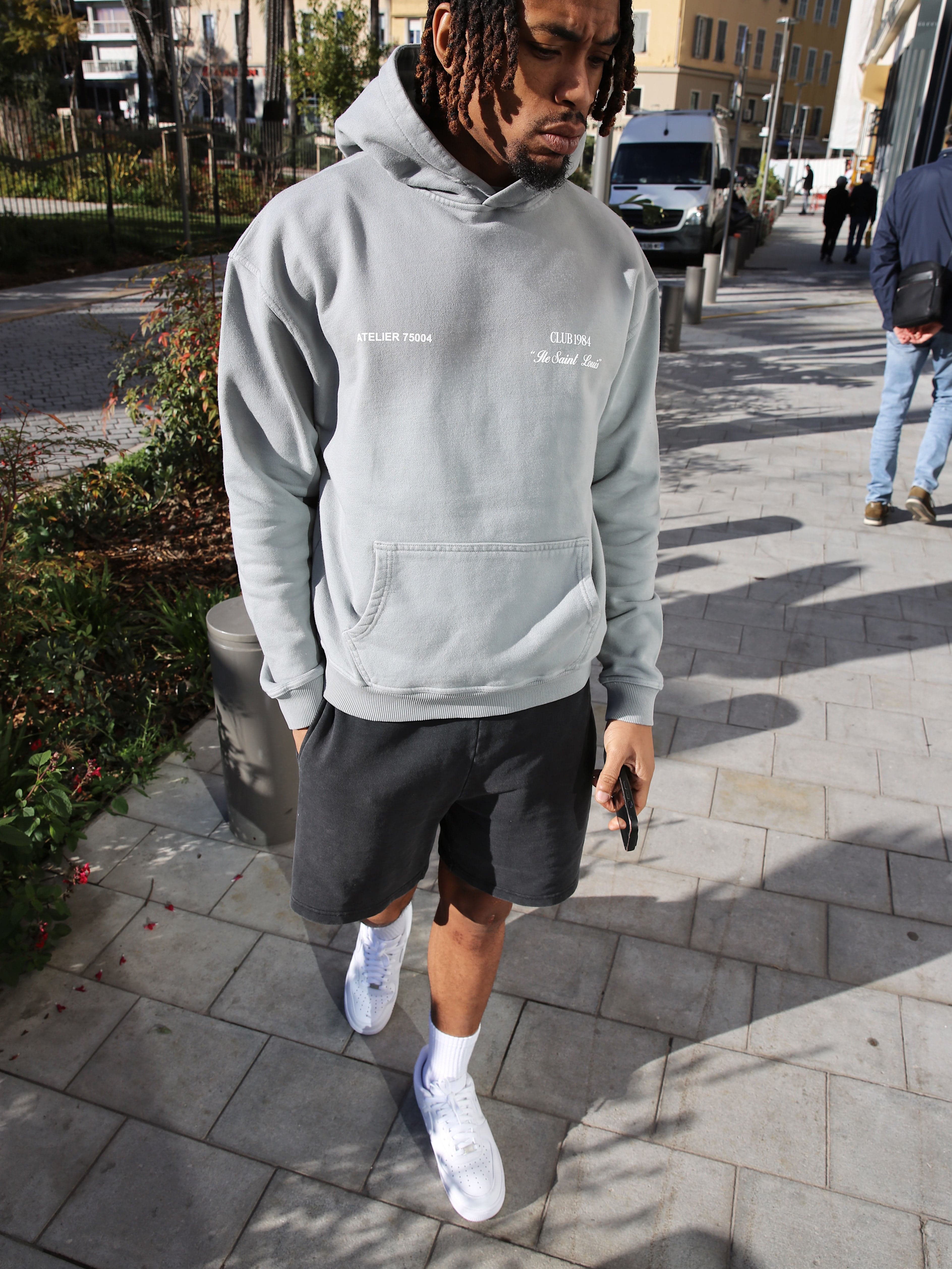 CLUB 1984. Signature Hoodie - Washed Light Grey Hoodie