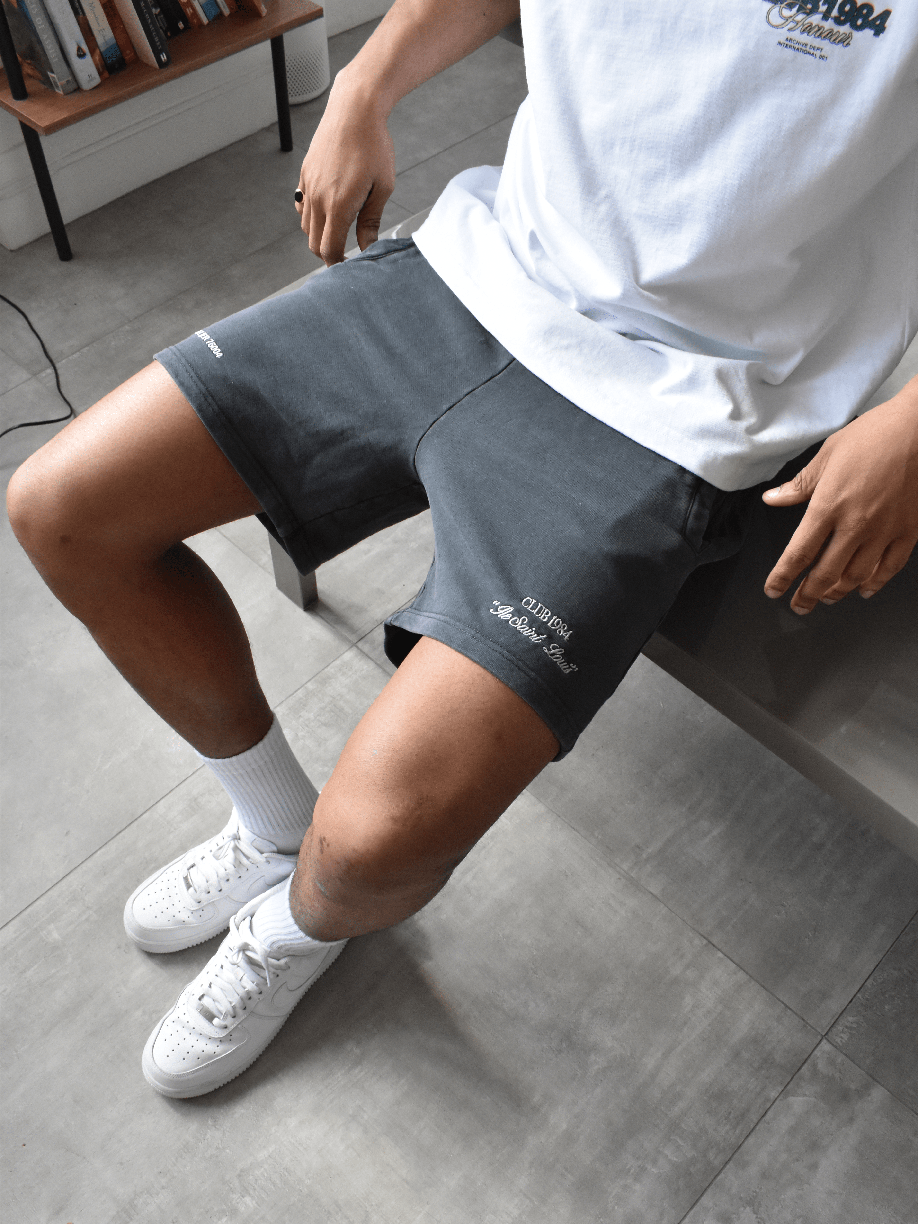 CLUB 1984. Signature Shorts - Washed Grey shorts