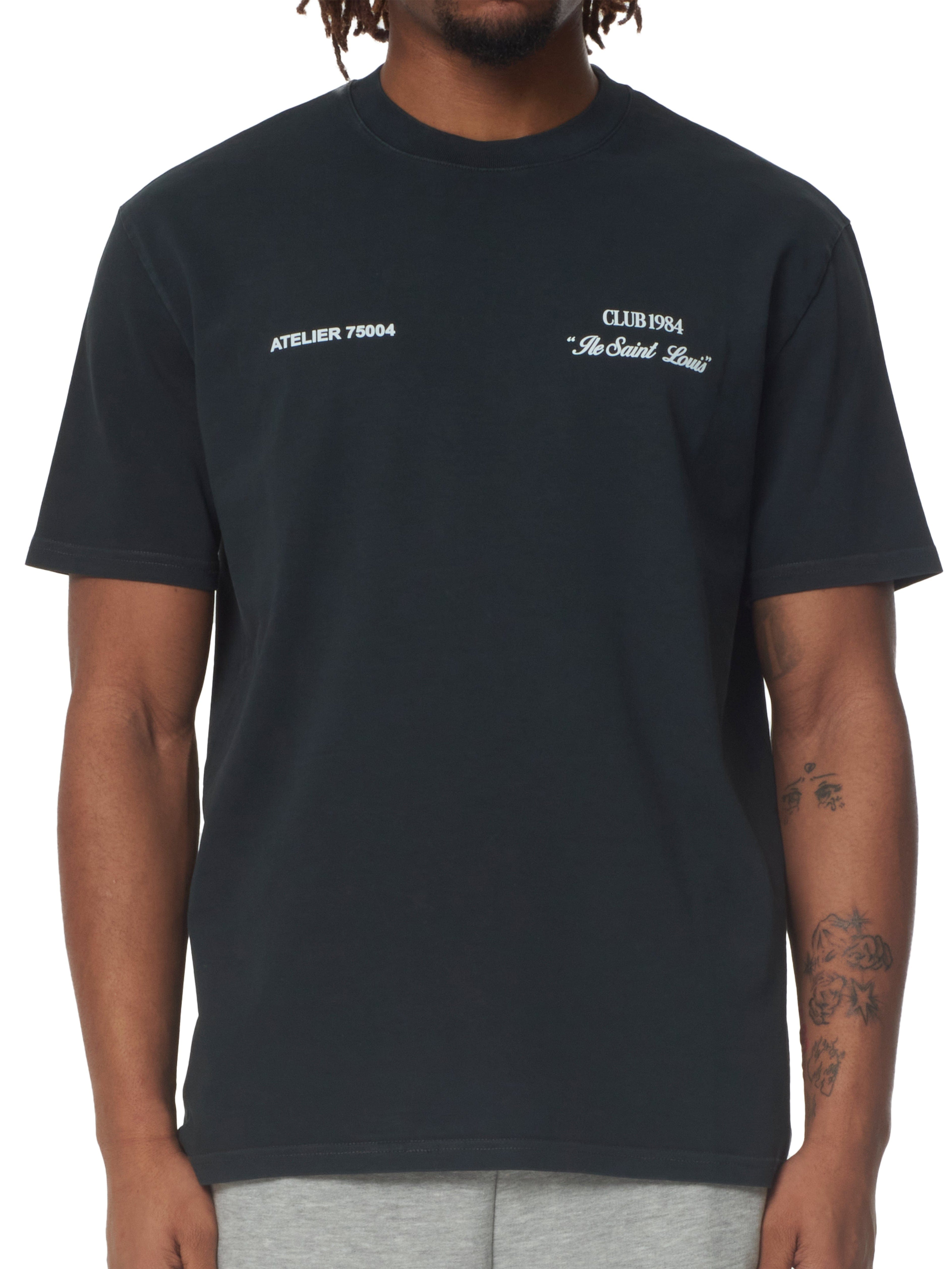 CLUB 1984. Signature T-shirt - Washed Black T-Shirt