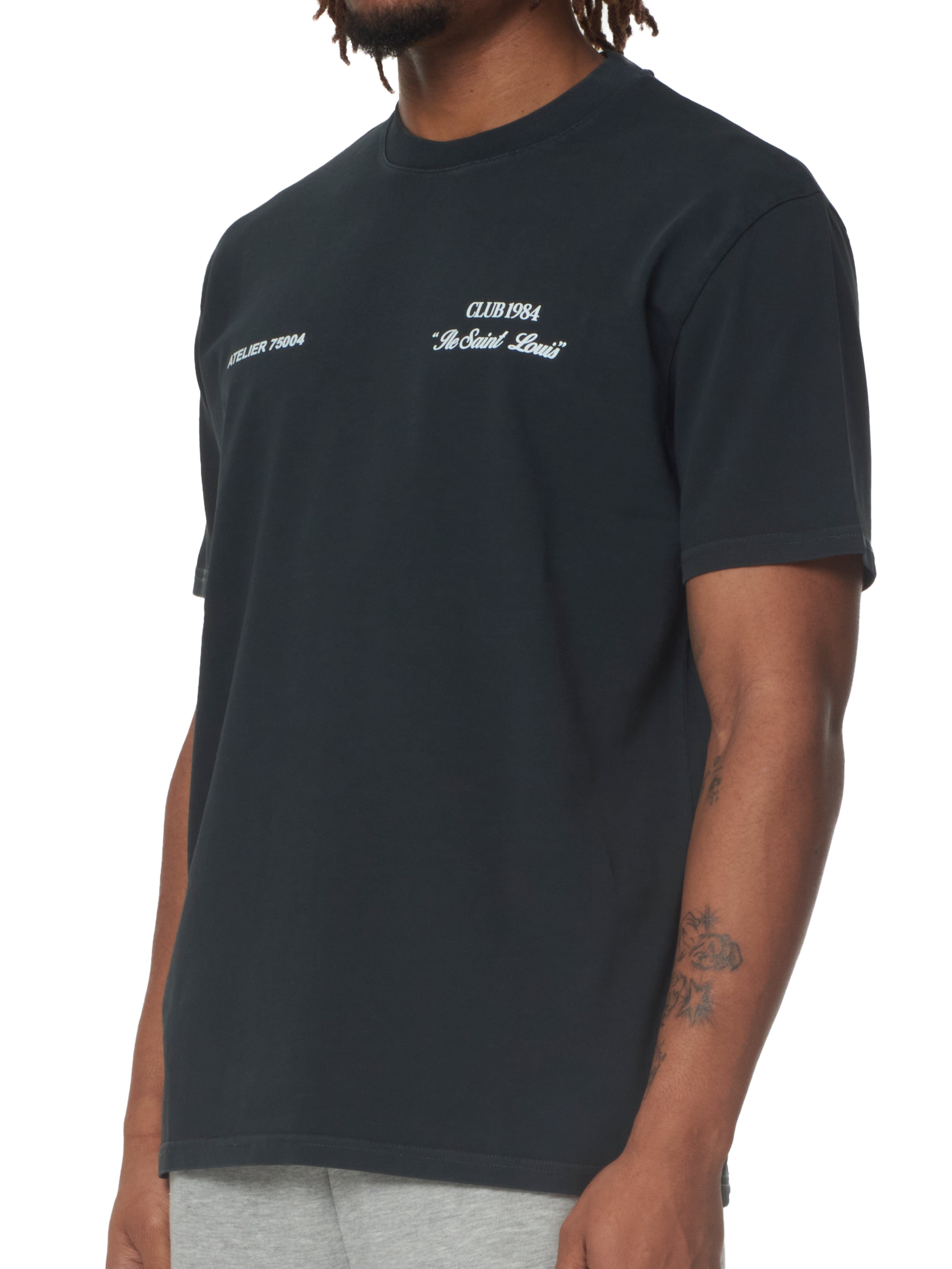 CLUB 1984. Signature T-shirt - Washed Black T-Shirt