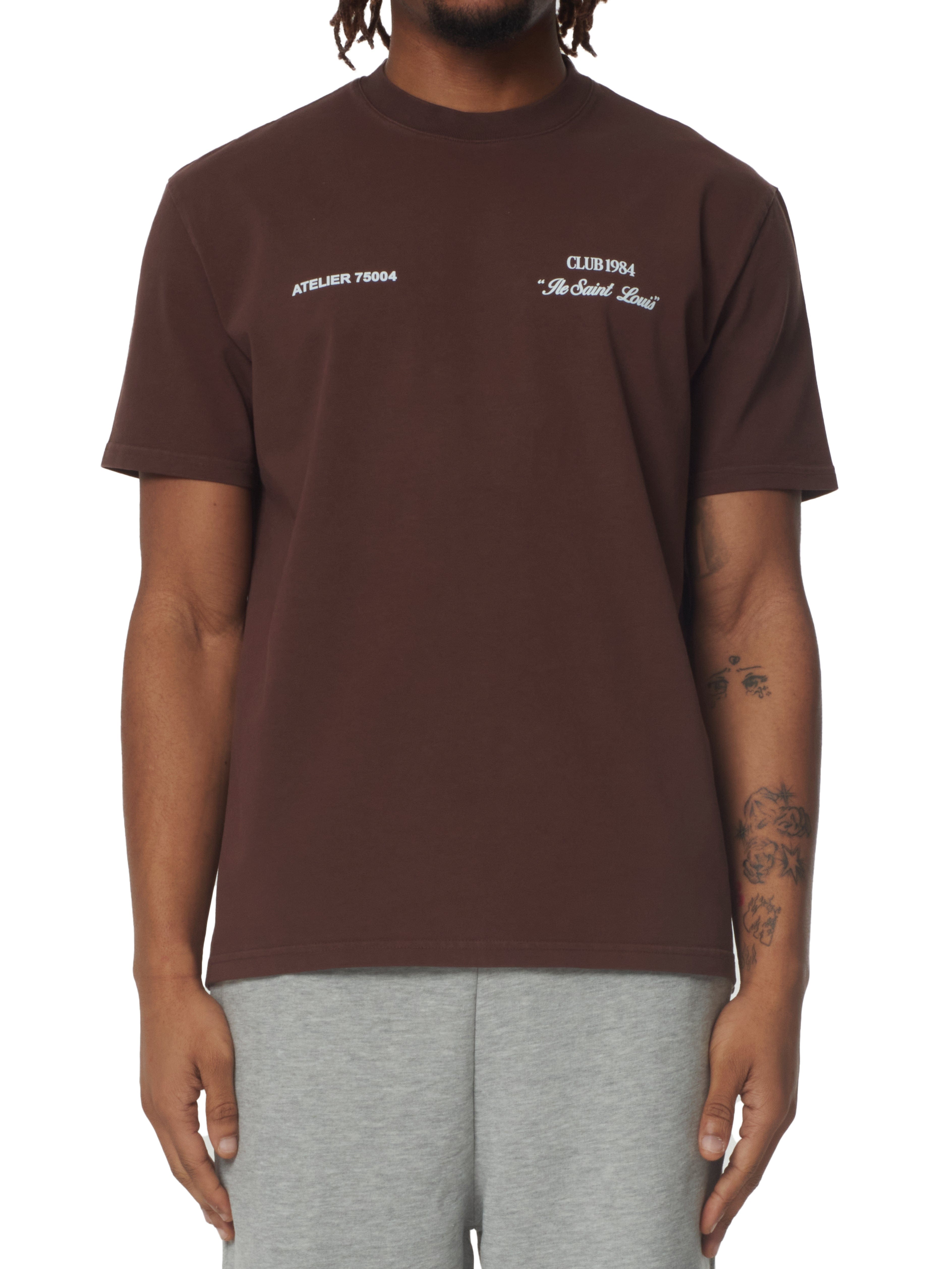 CLUB 1984. Signature T-shirt - Washed Brown T-Shirt