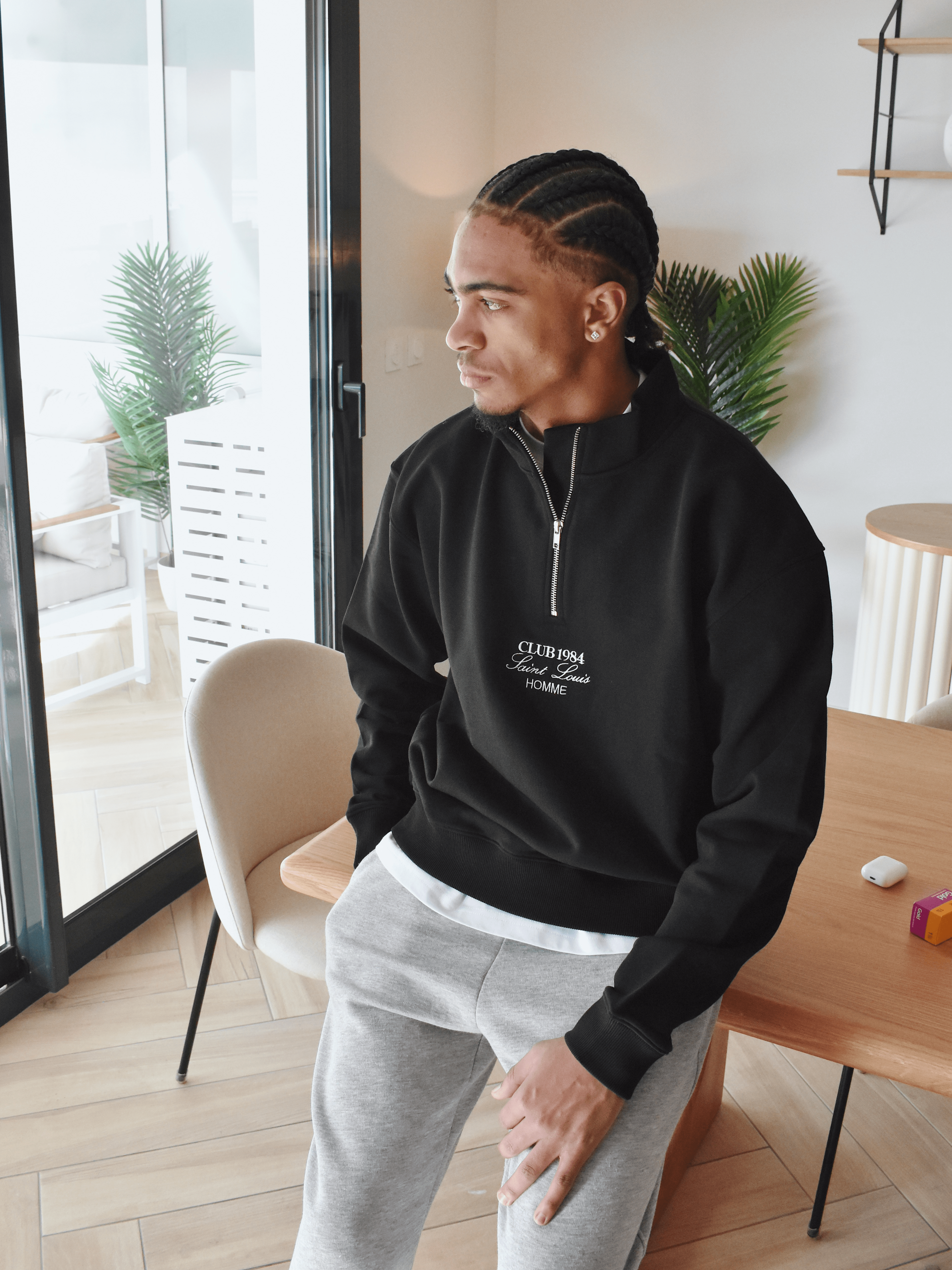 CLUB 1984. SL Homme 1/4 Zip - Black 1/4 zip