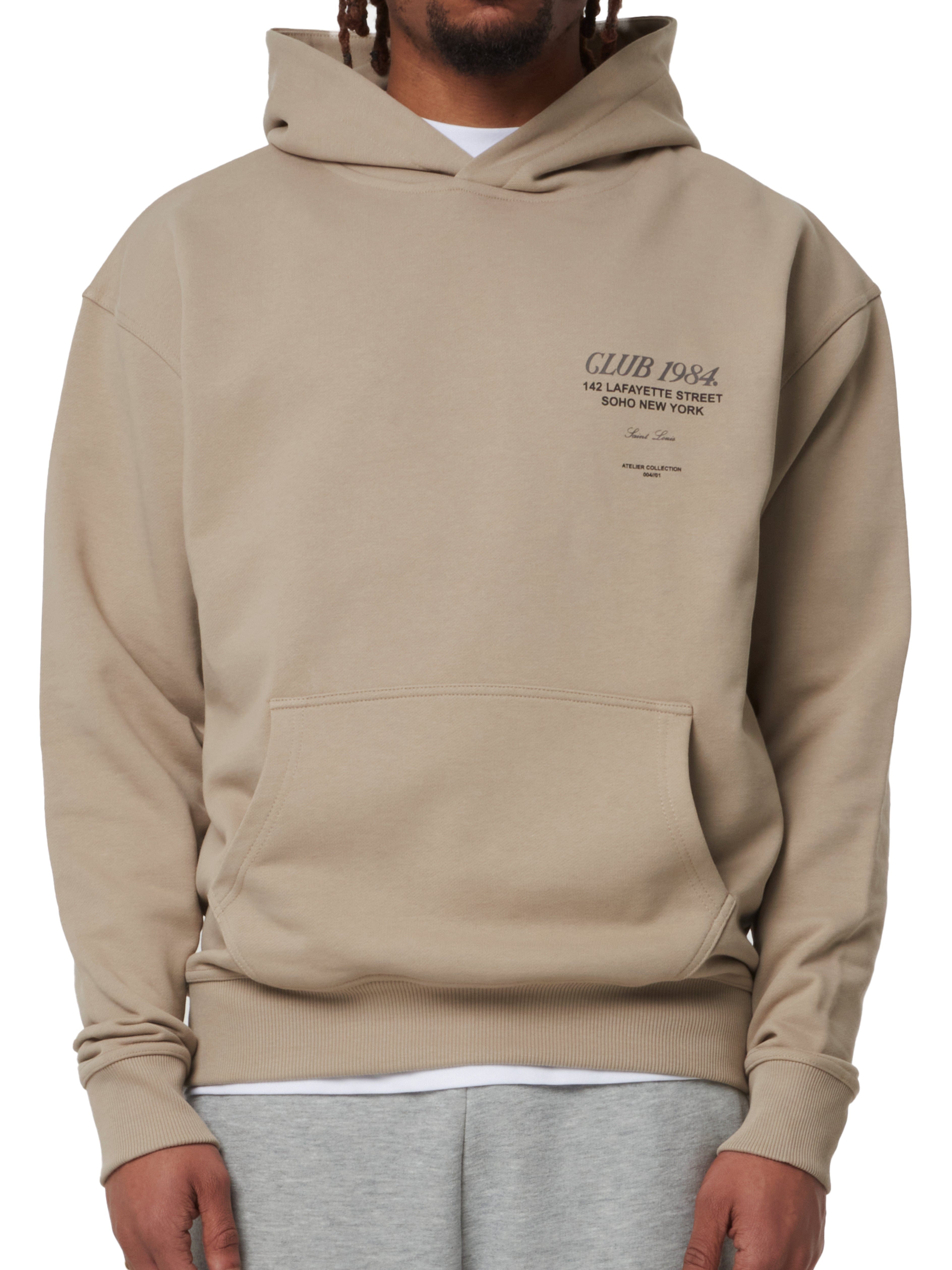 CLUB 1984. Soho Hoodie - Dark Taupe Hoodie