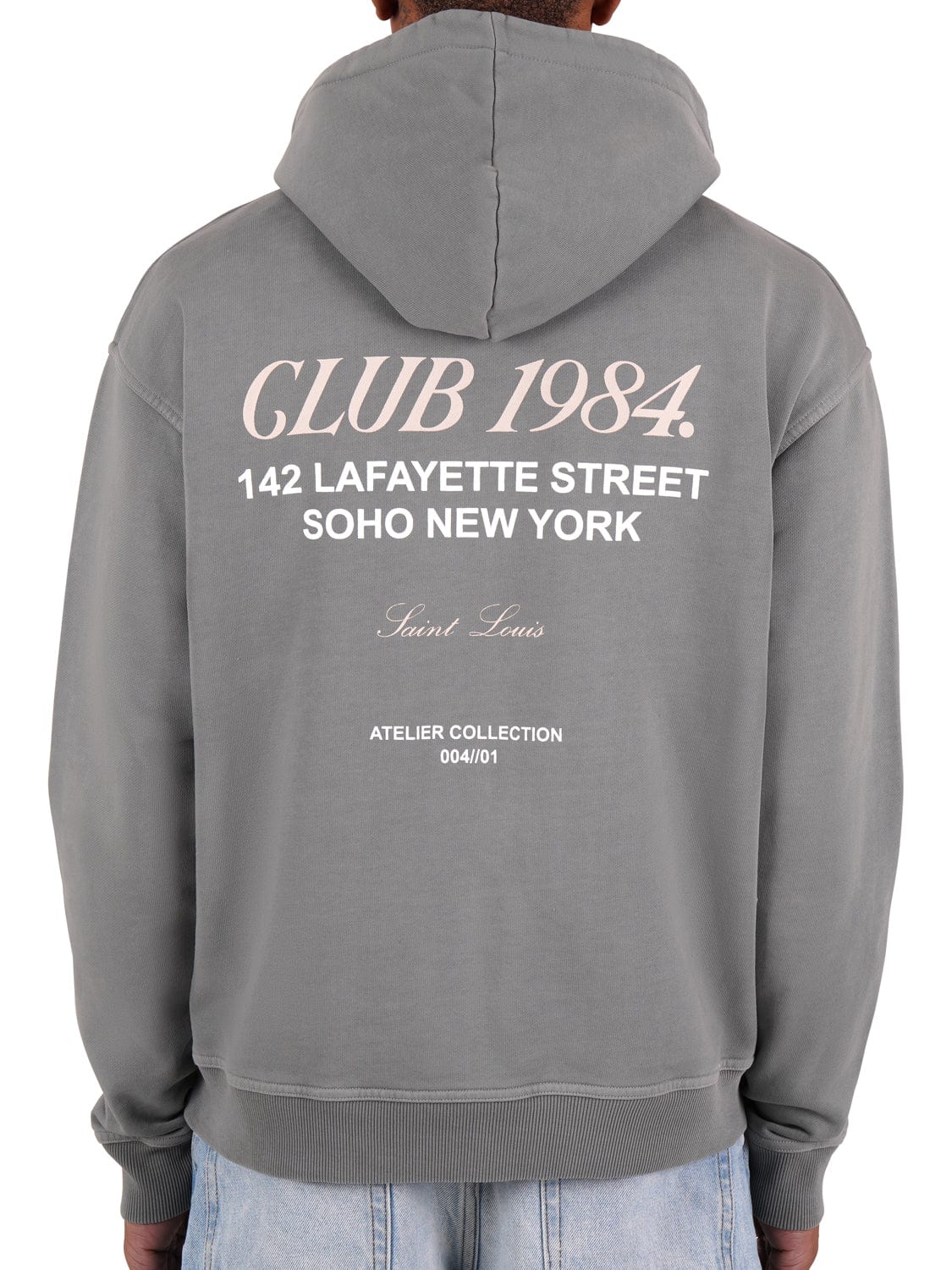 CLUB 1984. Soho Hoodie - Washed Light Grey Hoodie