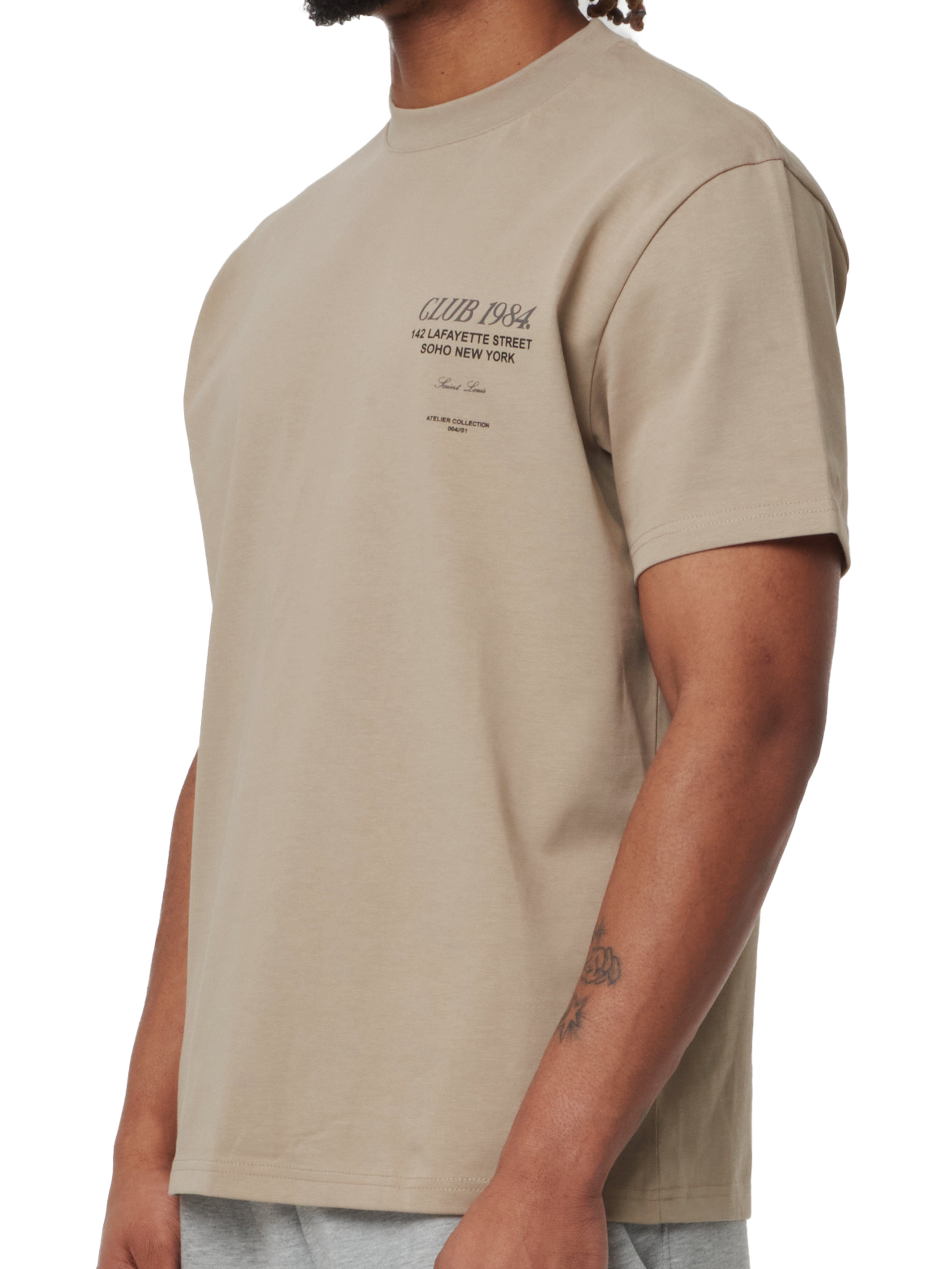 CLUB 1984. Soho T-shirt - Dark Taupe T-Shirt