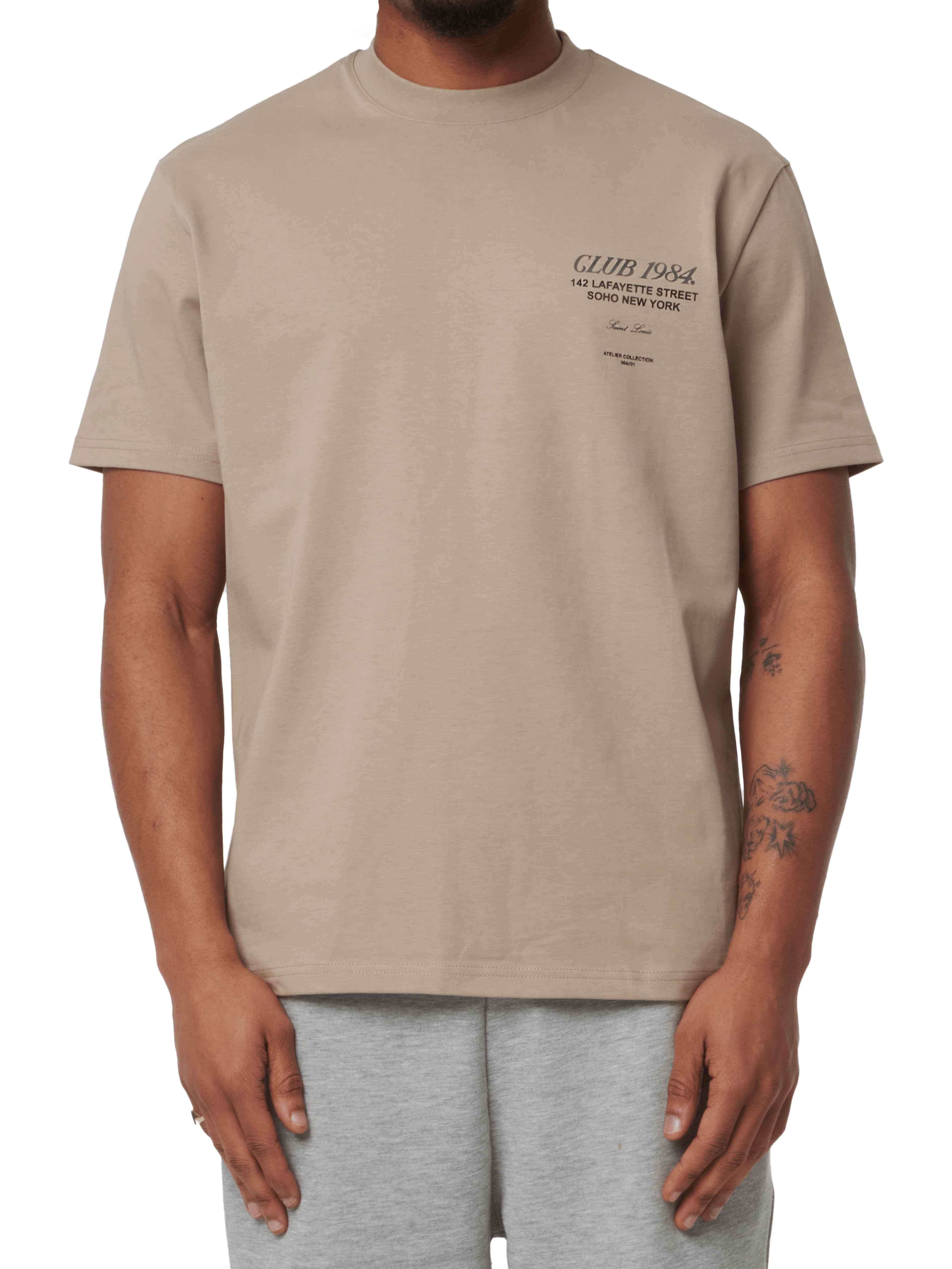 CLUB 1984. Soho T-shirt - Dark Taupe T-Shirt