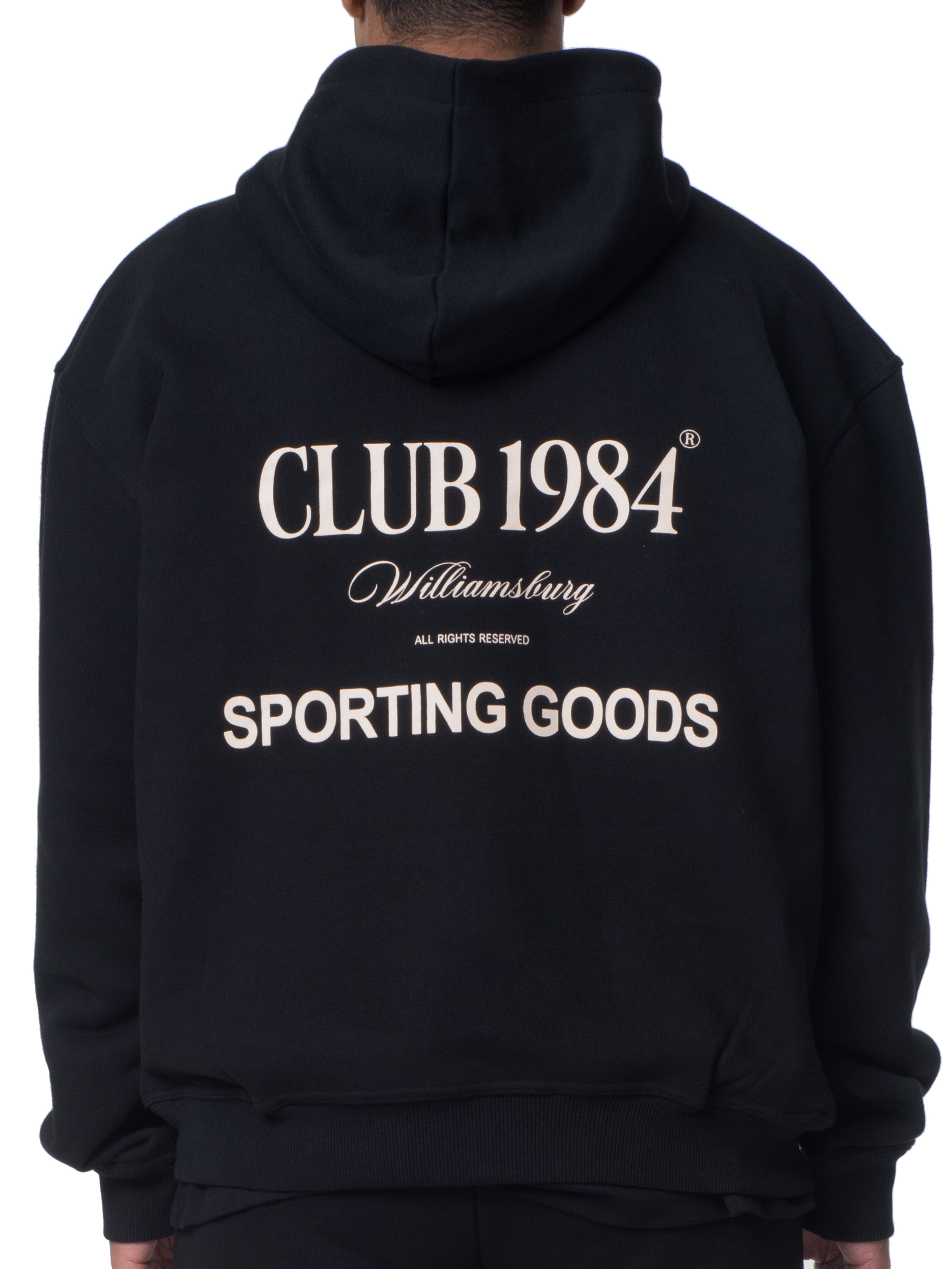 CLUB 1984. Sporting Goods Hoodie - Black Hoodie