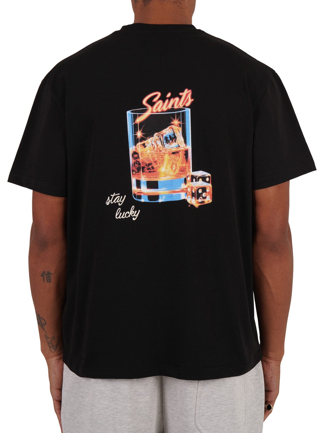 CLUB 1984. Stay Lucky T-shirt - Black T-Shirt