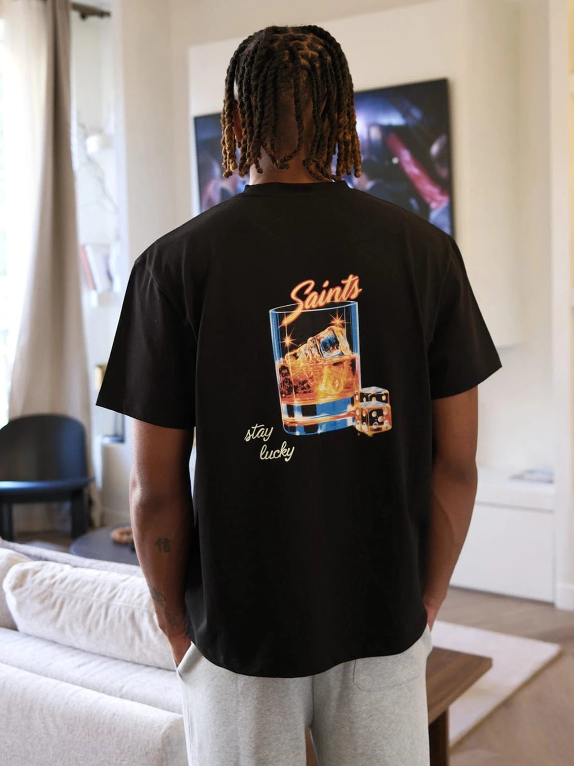 CLUB 1984. Stay Lucky T-shirt - Black T-Shirt