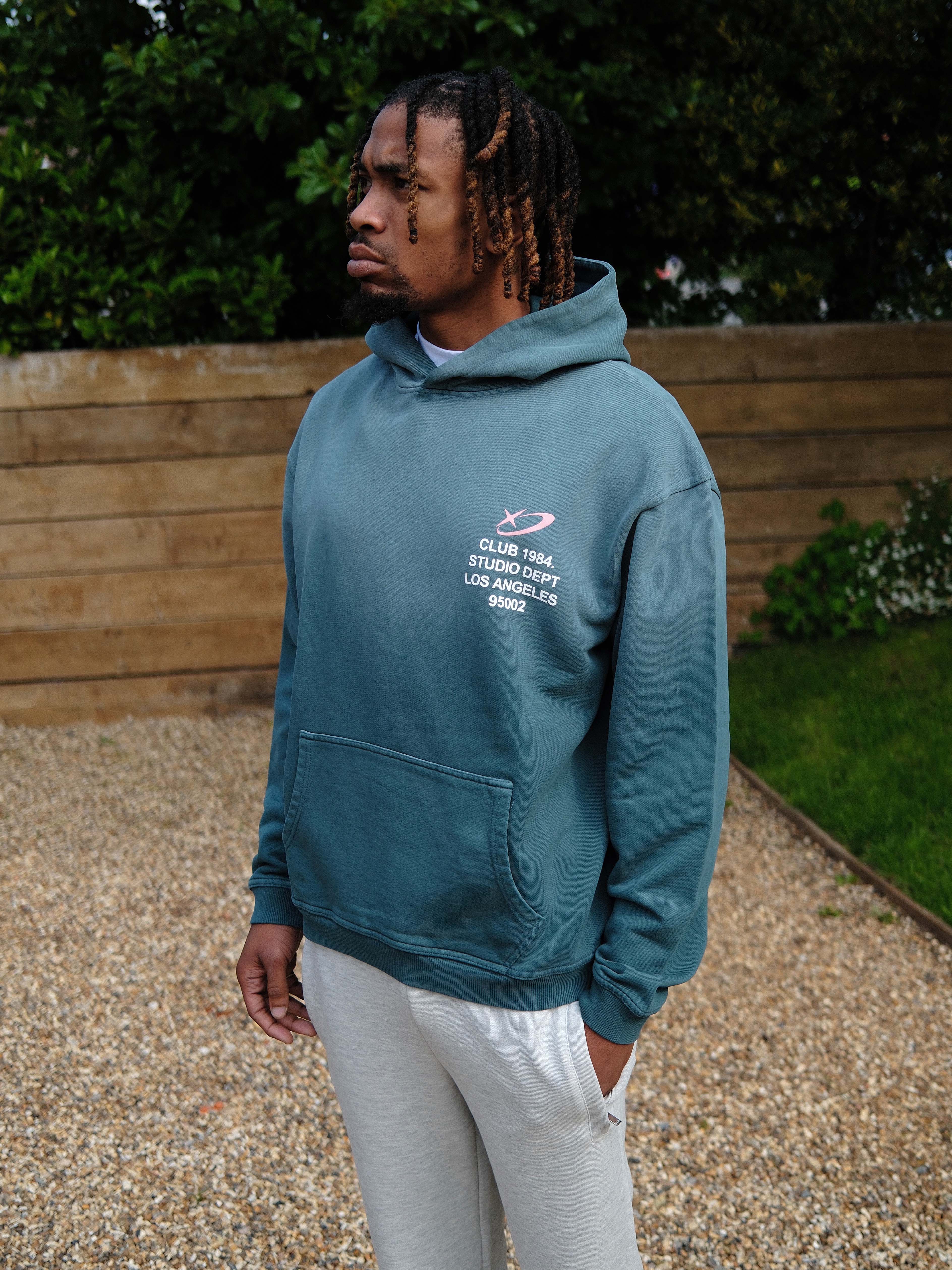 CLUB 1984. Studio Dept Hoodie - Washed Teal Hoodie