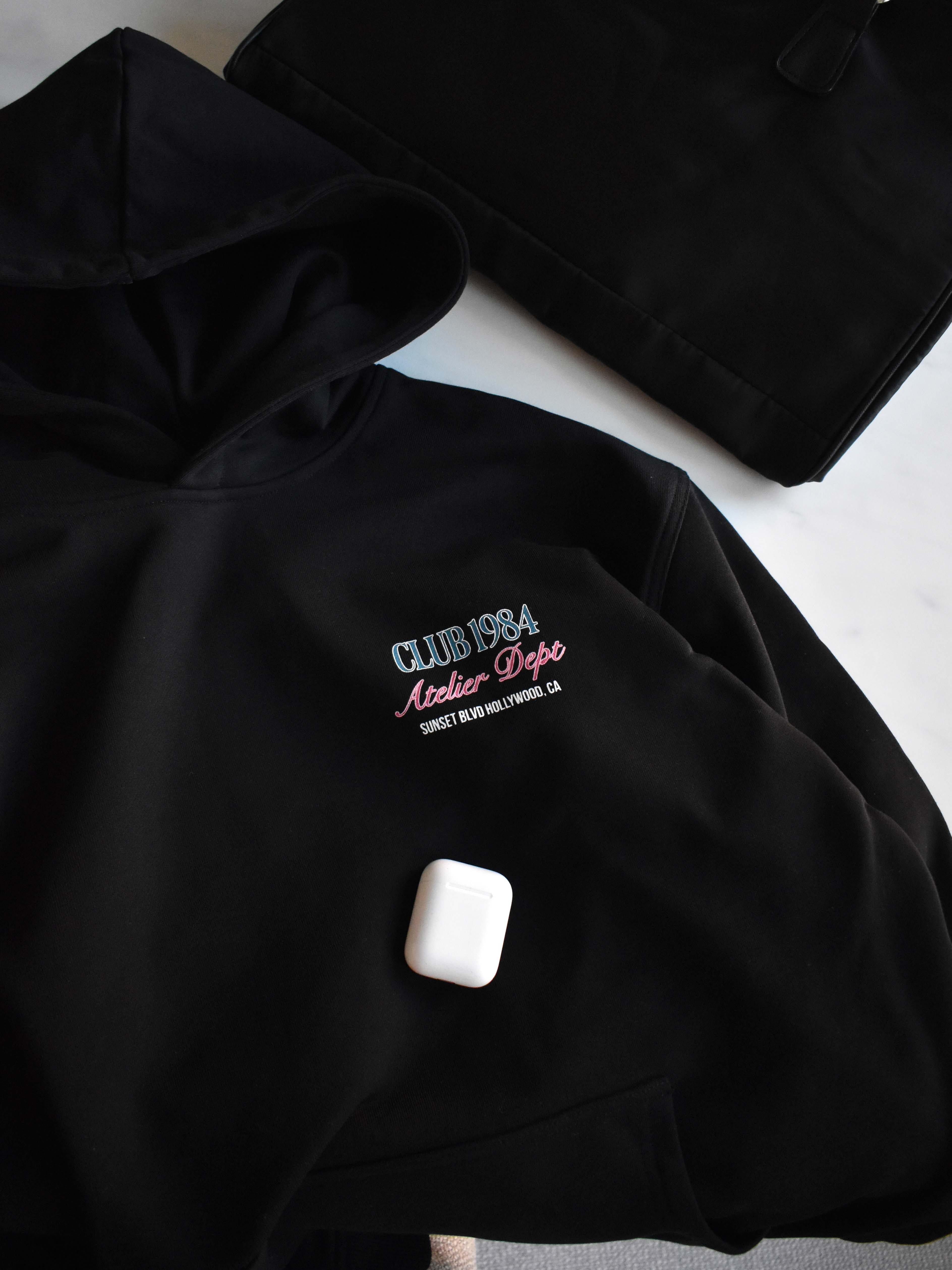 CLUB 1984. Sunset BLVD Hoodie - Black Hoodie