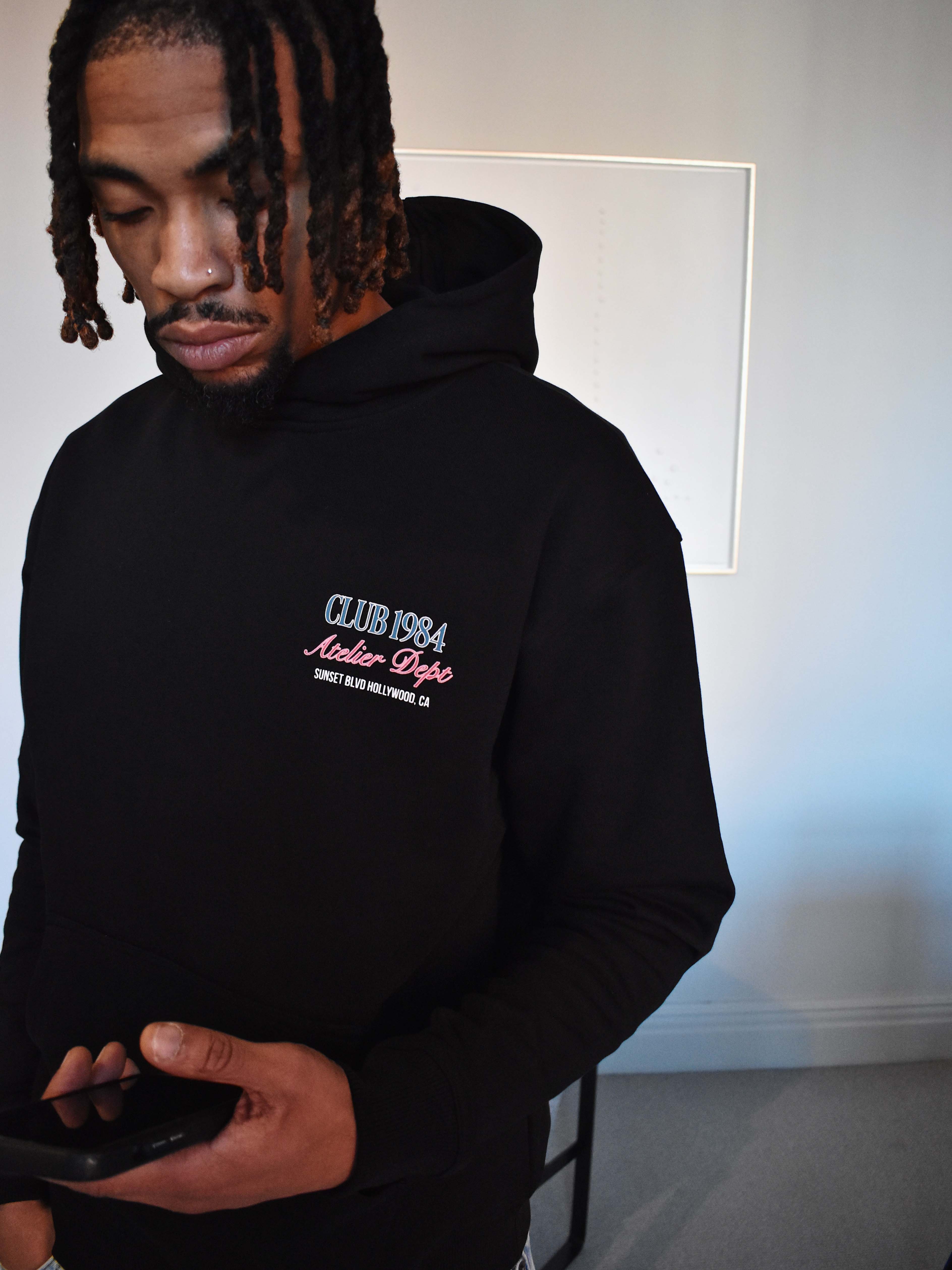CLUB 1984. Sunset BLVD Hoodie - Black Hoodie
