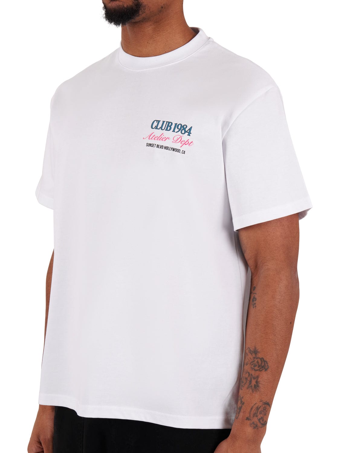 CLUB 1984. Sunset BLVD T-shirt - White T-Shirt