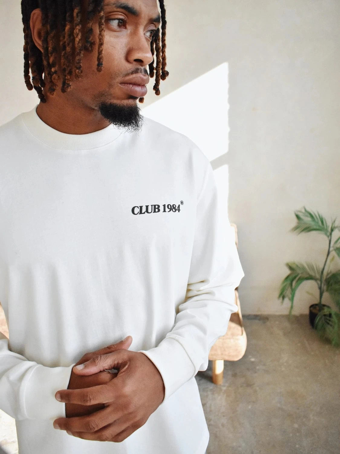 CLUB 1984. The Getaway Long Sleeve T-shirt - Off White T-Shirt