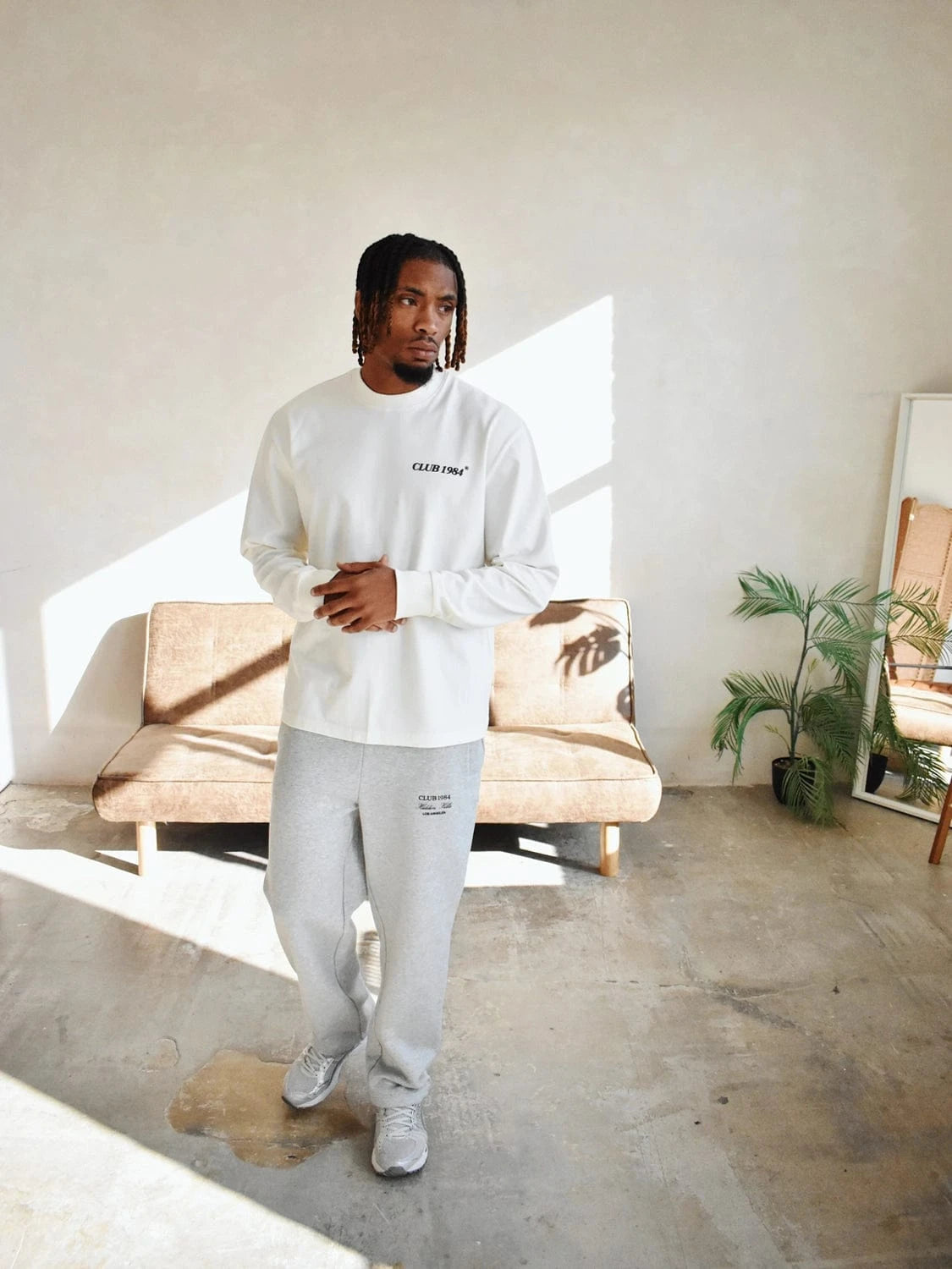 CLUB 1984. The Getaway Long Sleeve T-shirt - Off White T-Shirt