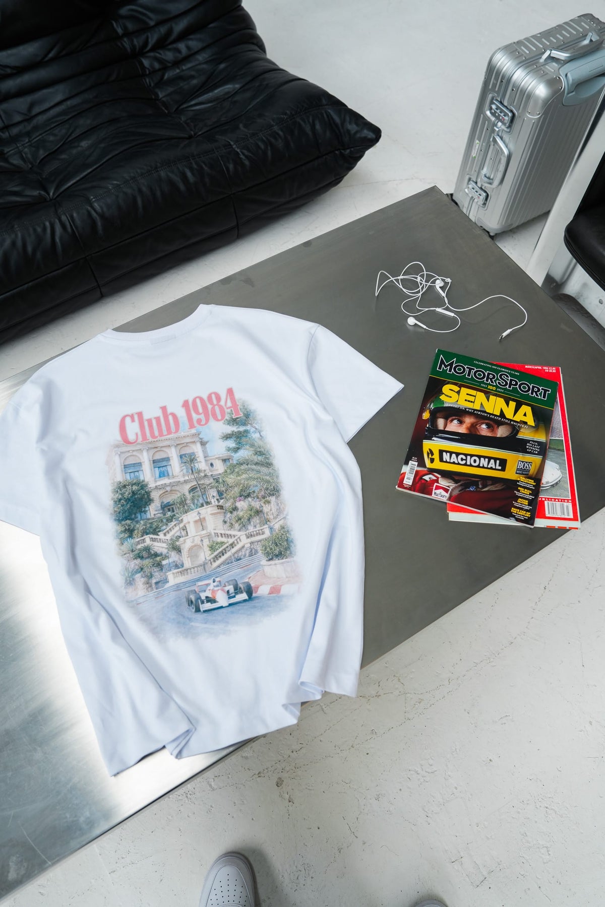 CLUB 1984. Track T-shirt - White T-Shirt