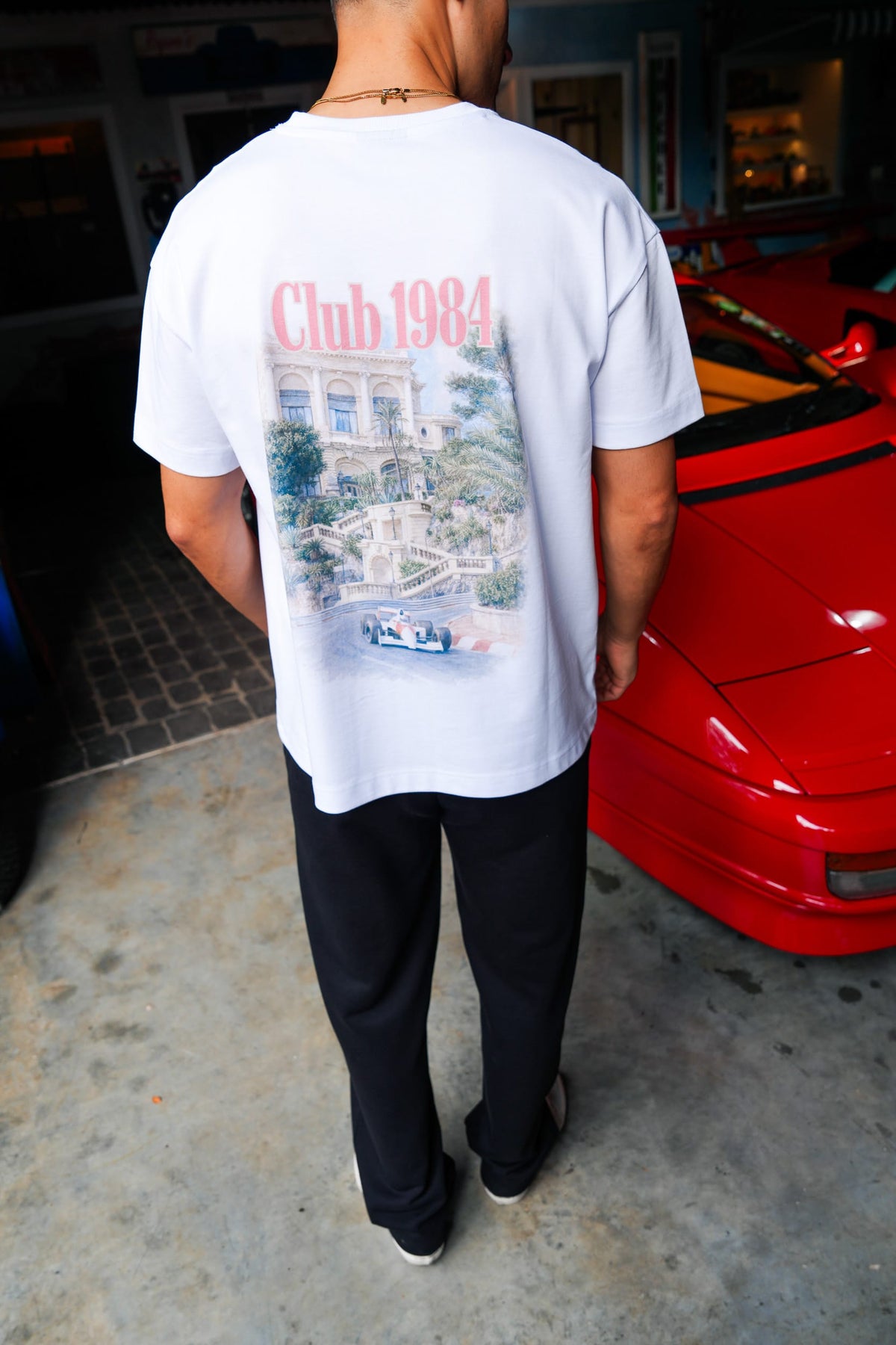 CLUB 1984. Track T-shirt - White T-Shirt