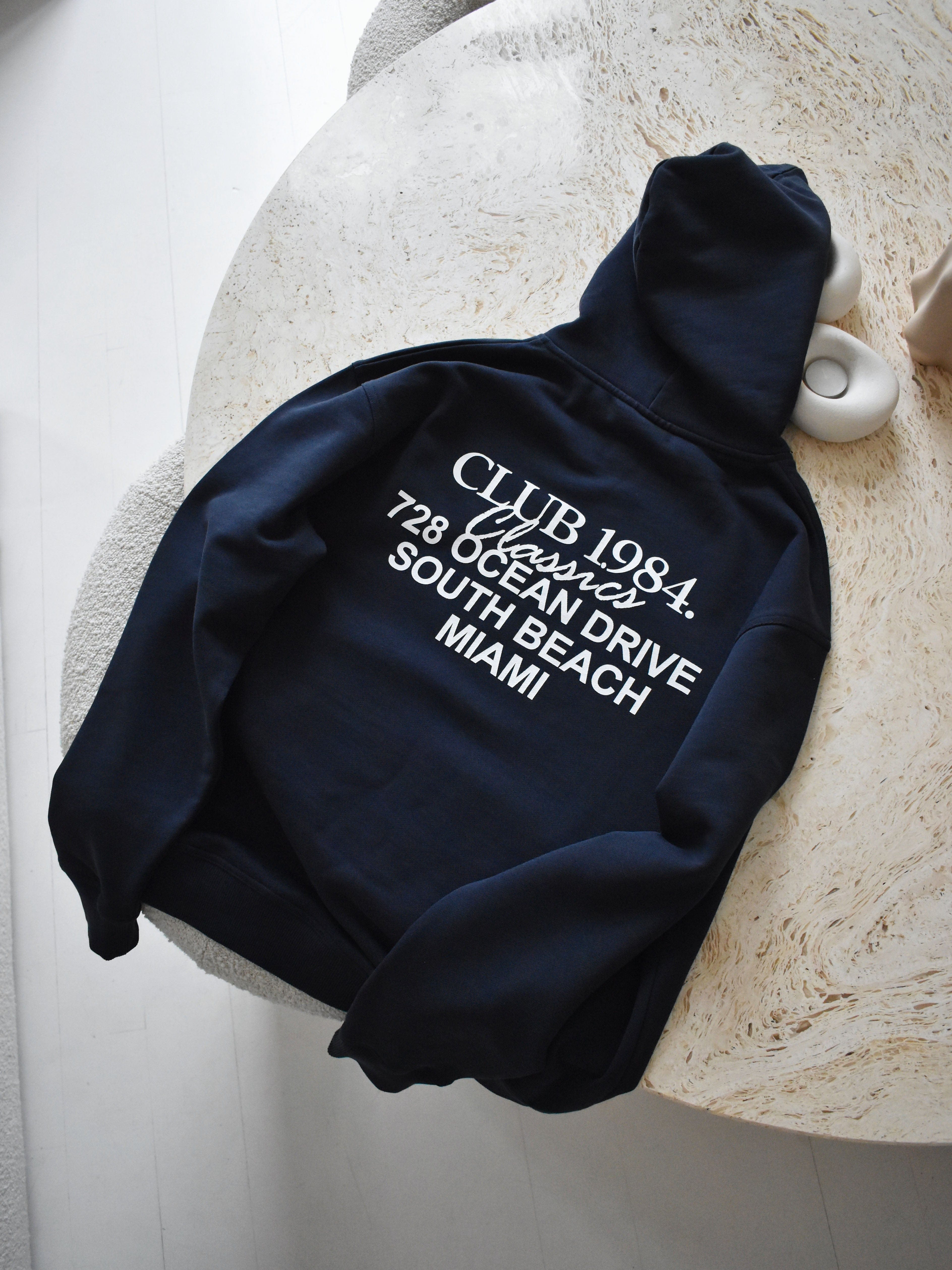 CLUB 1984. Vice City Hoodie - Navy Hoodie