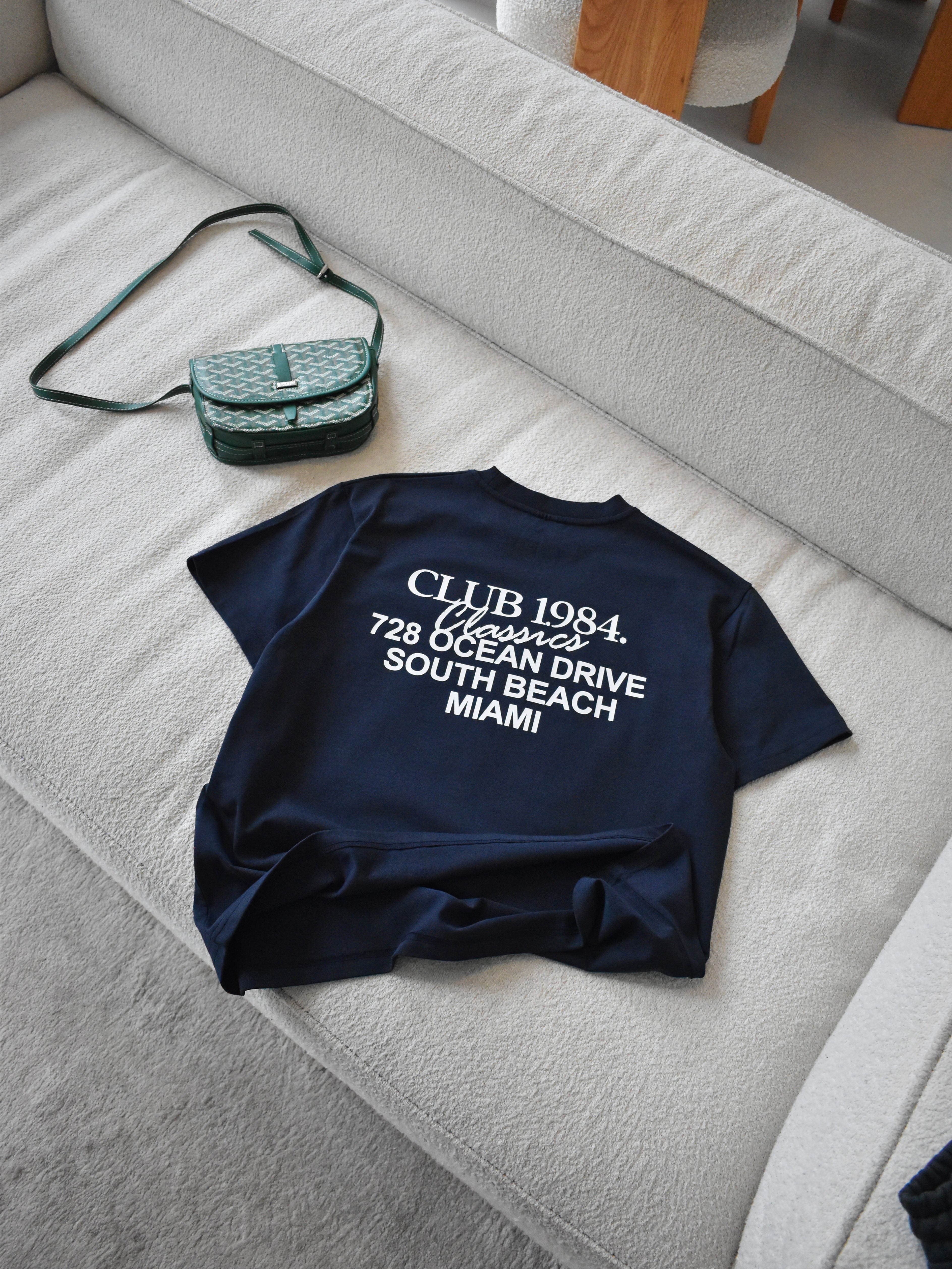 CLUB 1984. Vice City T-shirt - Navy T-Shirt